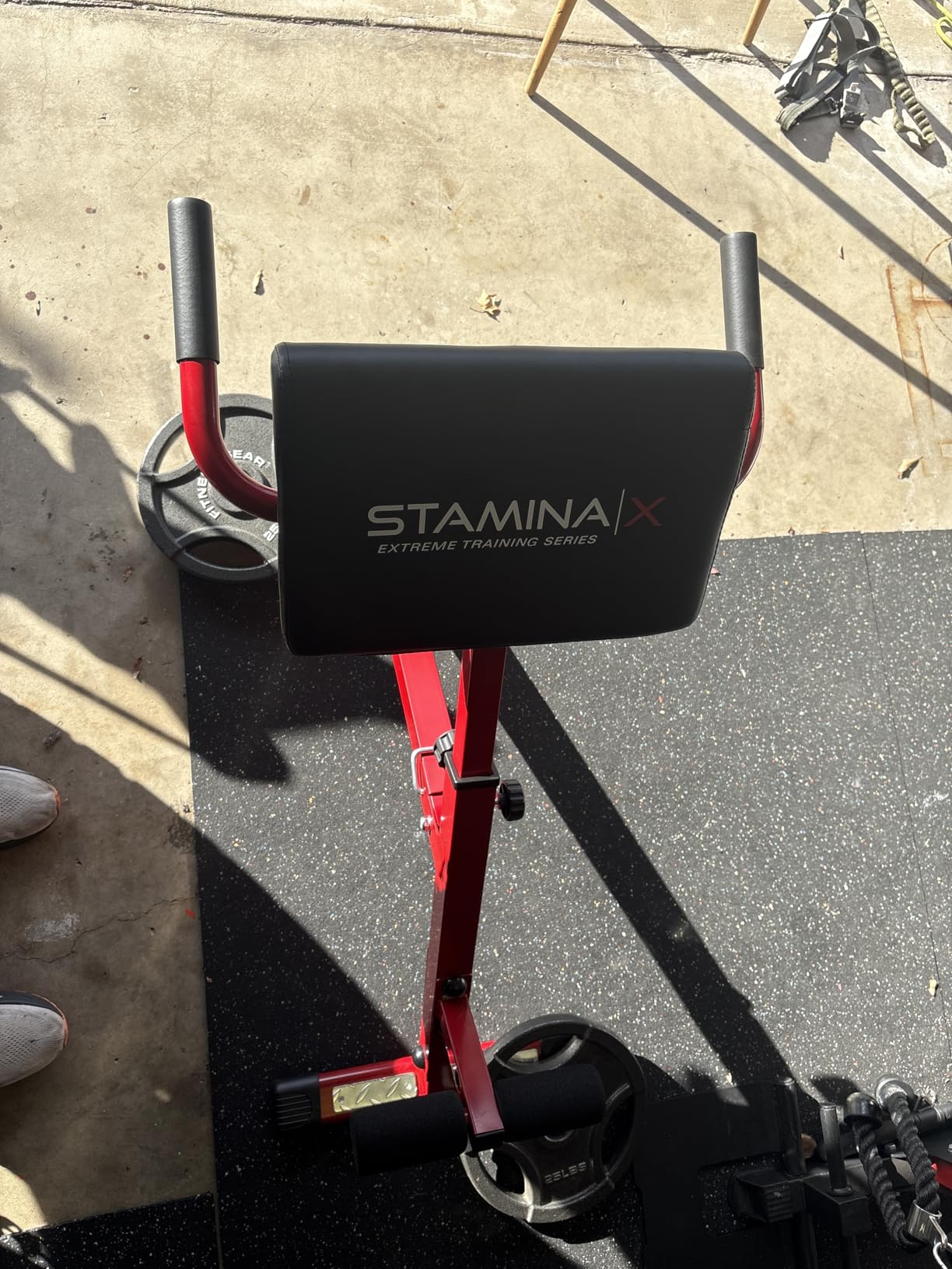 Stamina X Adjustable Ab, Back, and Core Strength Exercise, Sit-Up Fitness Hyperextension Weight Bench for At-Home Workouts customer photo 1