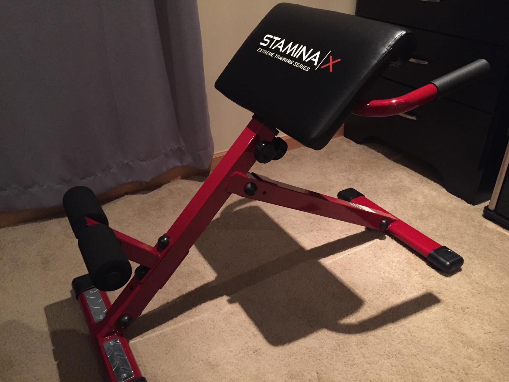 Stamina X Adjustable Ab, Back, and Core Strength Exercise, Sit-Up Fitness Hyperextension Weight Bench for At-Home Workouts customer photo 2