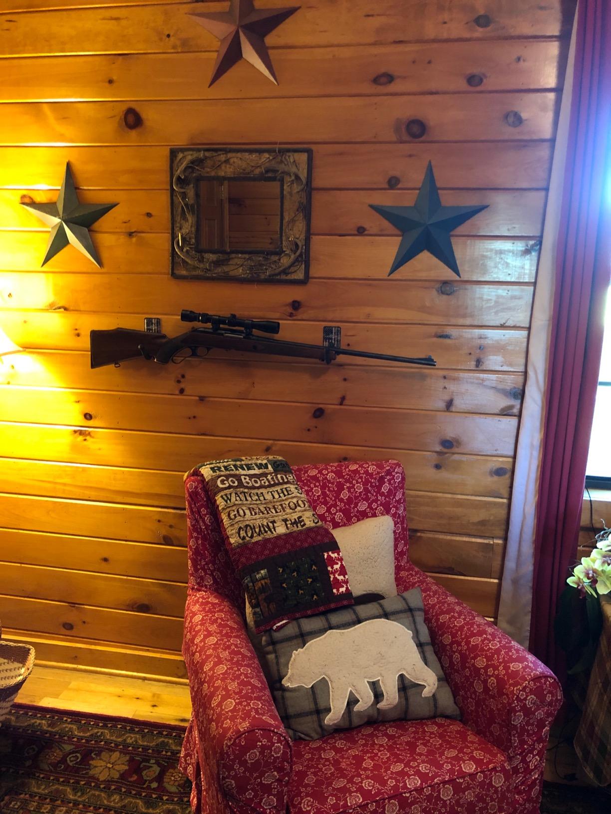 Hold Up Displays - Horizontal Gun Wall Mount for Indoor Display - Shotgun Holder - Bow Wall Hanger - Rifle Wall Mount - Heavy Duty Steel Flatwall Hooks - Made in USA customer photo 1