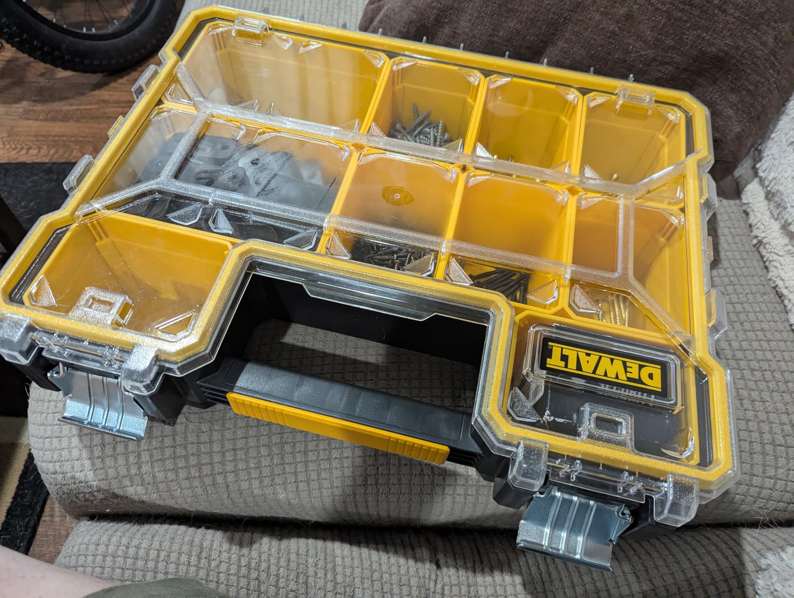 DEWALT Small Parts Organizer, Hardware Storage Box with Removable Dividers, 10-Compartment (DWST14825) customer photo 1