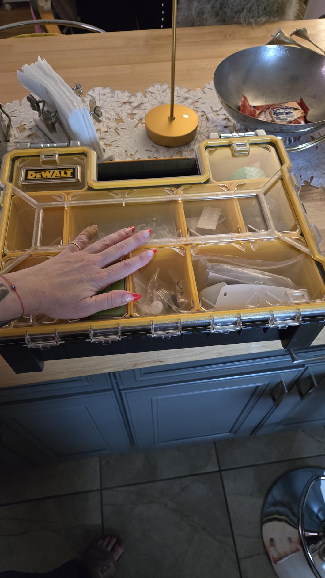 DEWALT Small Parts Organizer, Hardware Storage Box with Removable Dividers, 10-Compartment (DWST14825) customer photo 2
