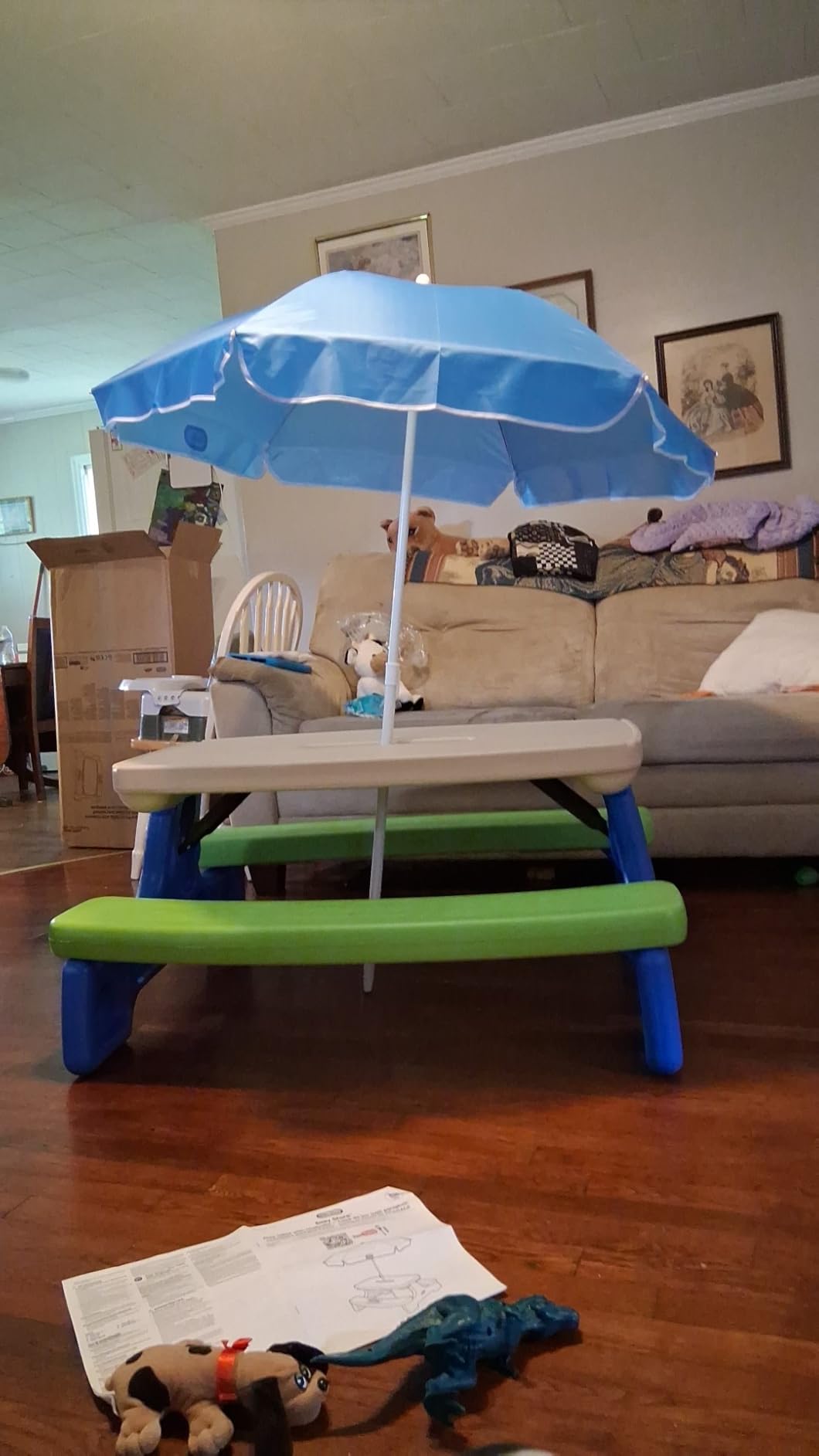 Little Tikes Easy Store Picnic Table with Umbrella, Multi Color, 42.00''L x 38.00''W x 19.75''H customer photo 2