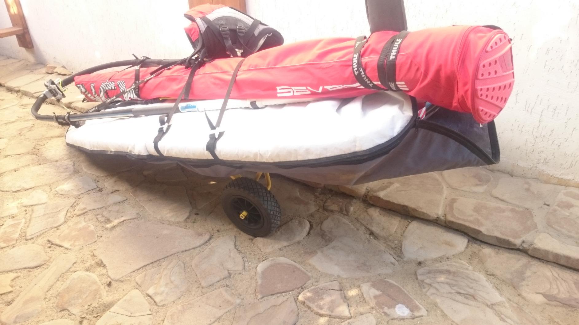 Suspenz Kayak Canoe Transport Trailer, DLX Kayak Cart, Trolley with Airless Wheels and Straps, Weight Capacity 150 lbs, Yellow (22-0044) customer photo 1