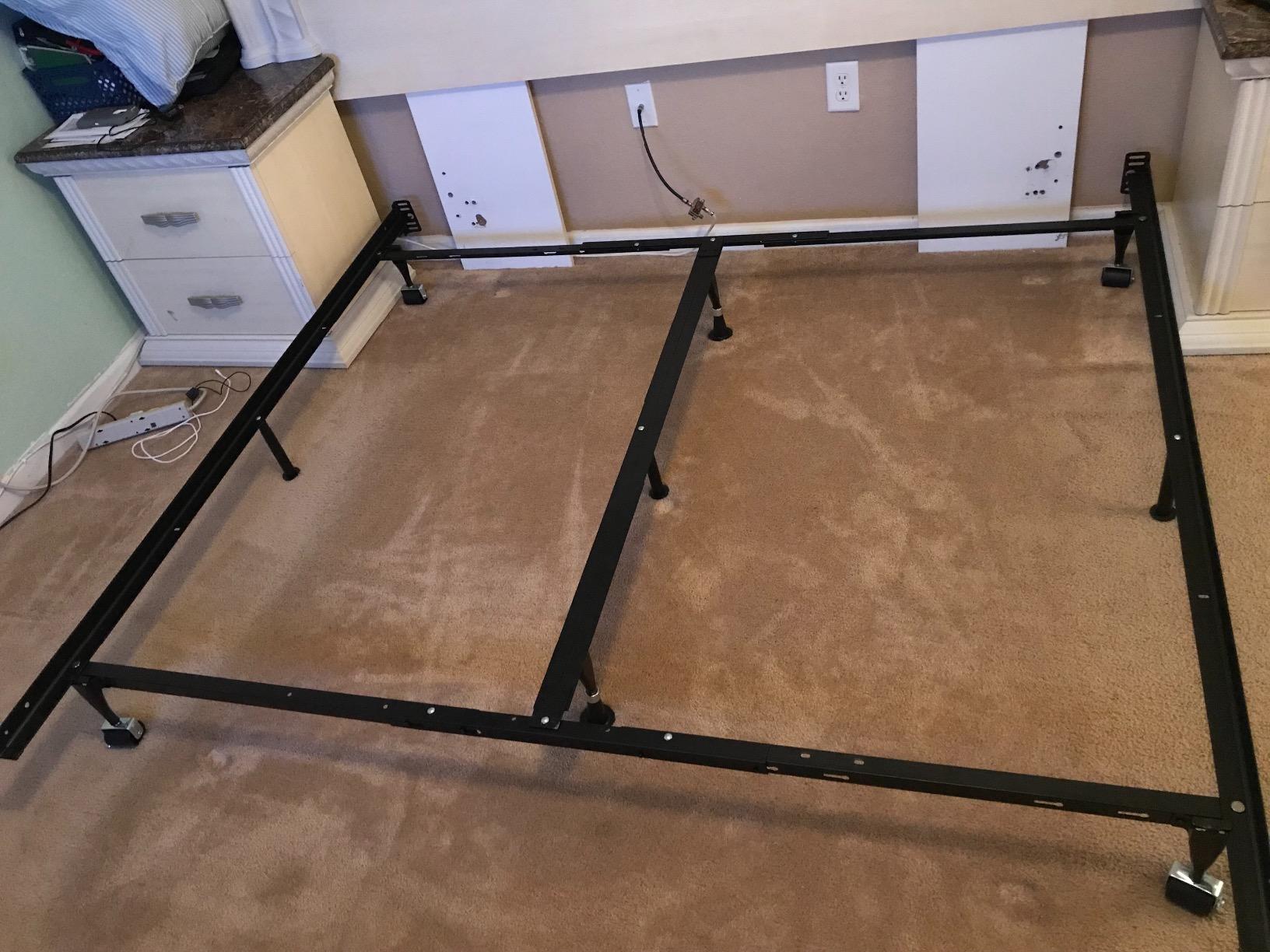 MALOUF Heavy Duty 9-Leg Adjustable Metal Bed Frame with Center Support and Rug Rollers - UNIVERSAL (King, Cal King, Queen, Full, Twin XL, Twin), Standard 7.5