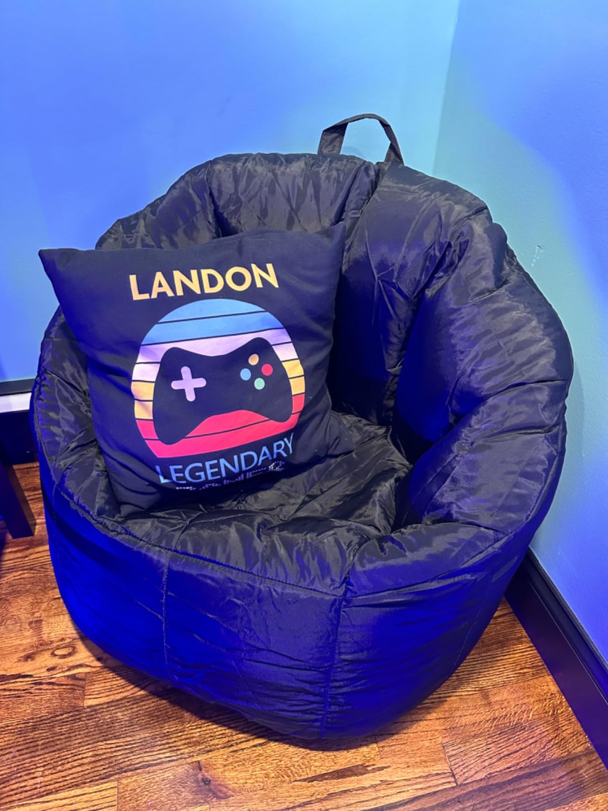 Big Joe Milano Beanbag Chair Stretch Limo Black Smartmax customer photo 2