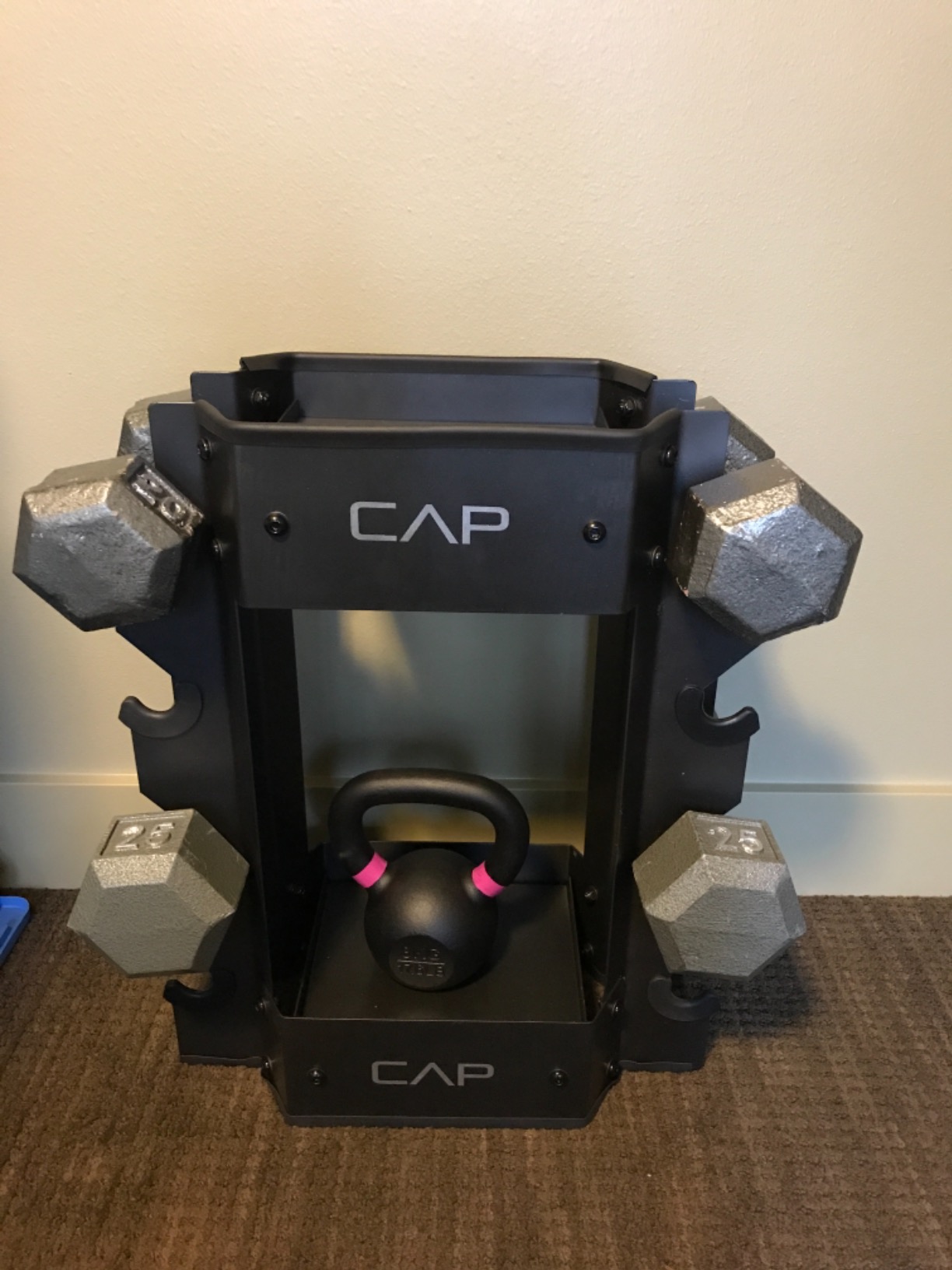 CAP Barbell Dumbbell and Kettlebell Storage Rack - Compact Weight Storage for Home Gym customer photo 2