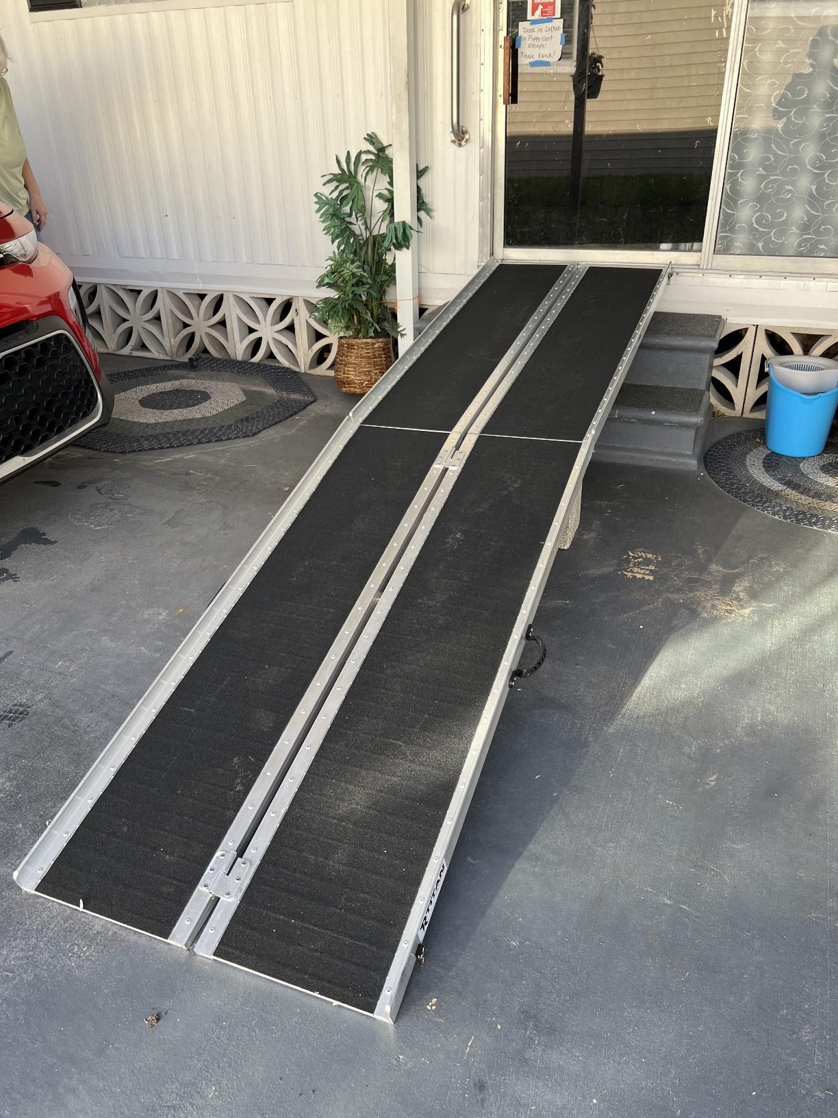 6' Portable Wheelchair Ramp, 600 lb Cap, Titan Ramps | Access for home, lightweight aluminum with high-traction grit coat surface customer photo 2