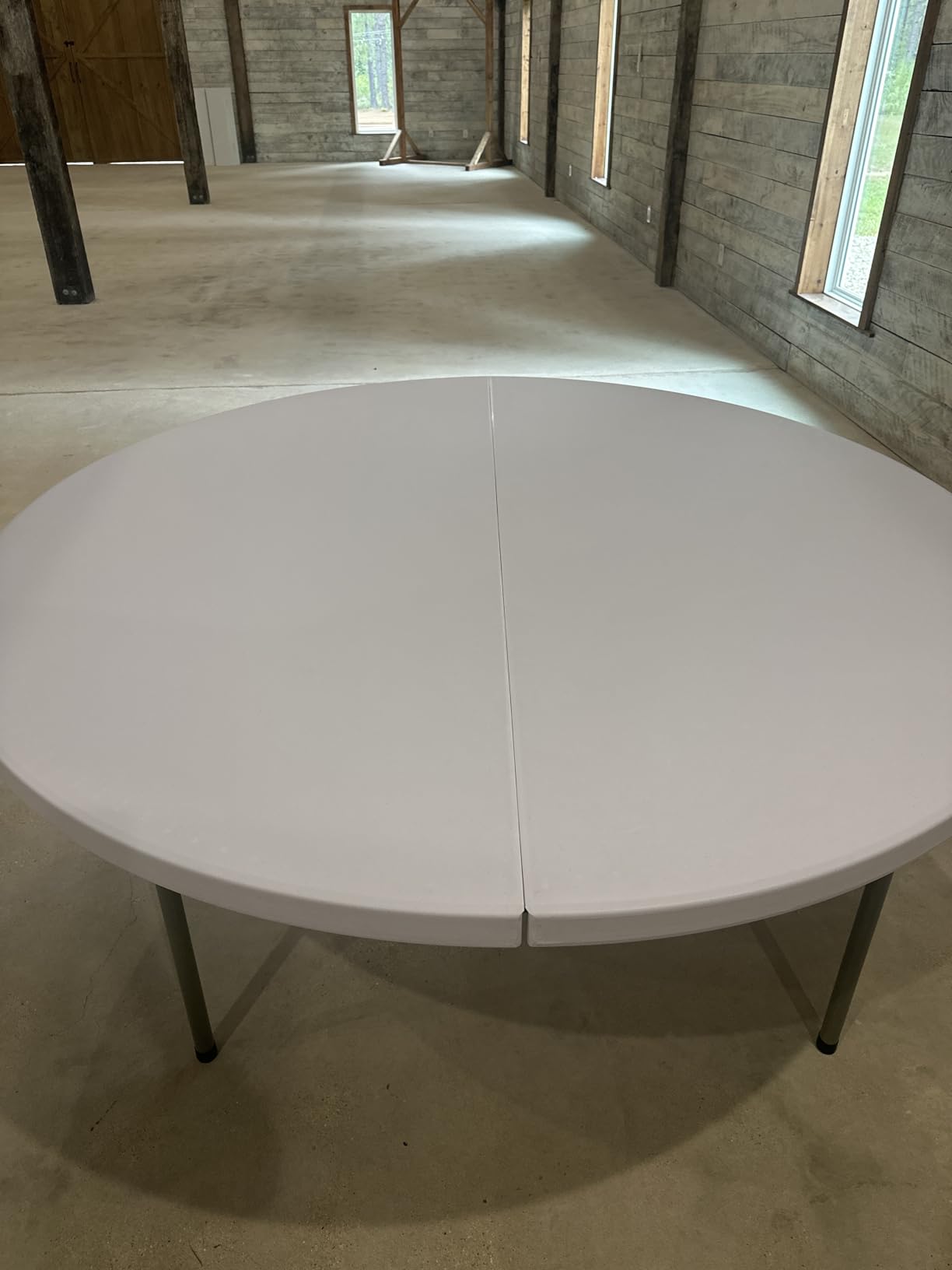 Flash Furniture 6-Foot Round Granite White Plastic Folding Table customer photo 2
