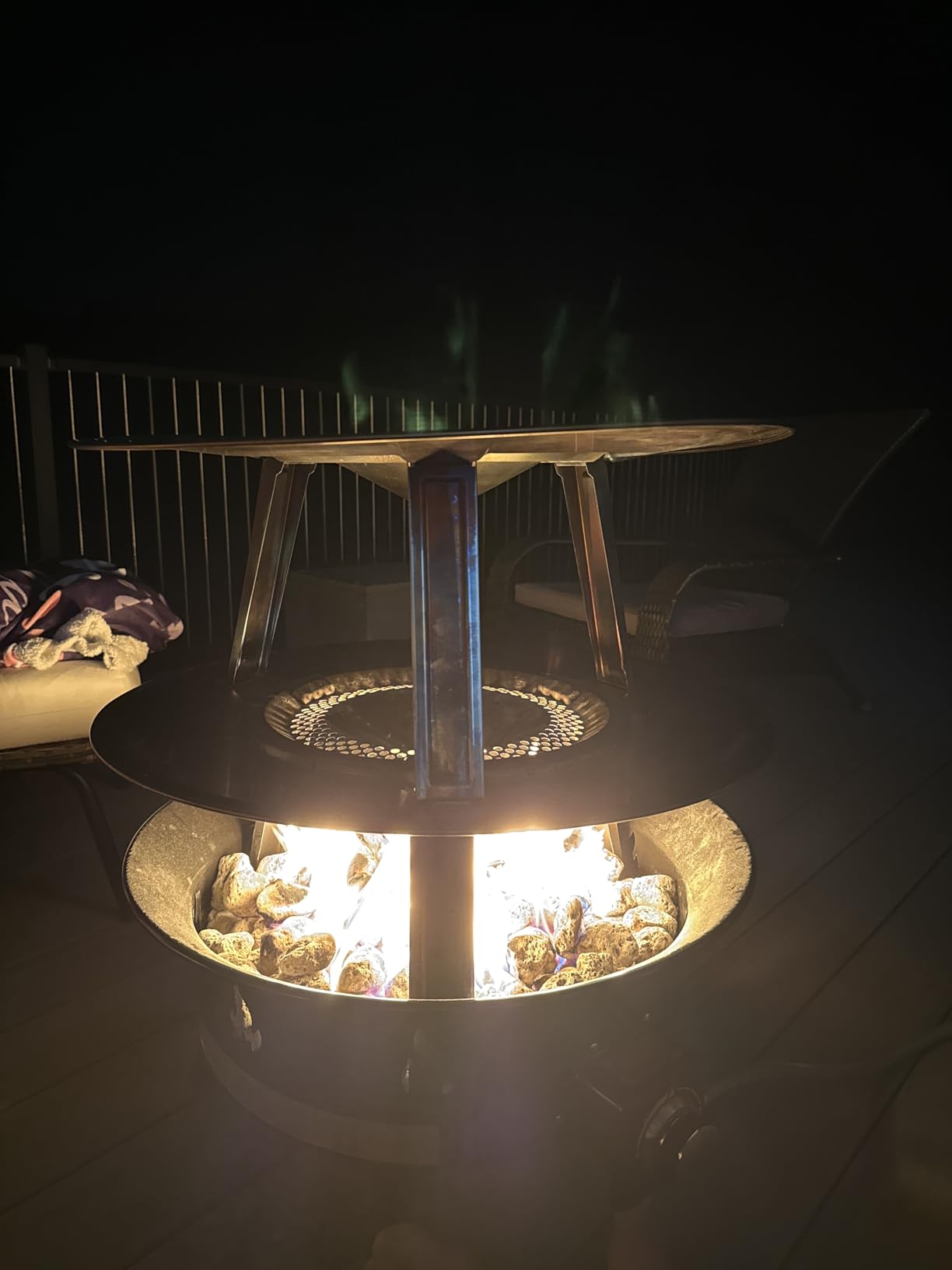 Outland Living Firebowl Smokeless Fire Pit, Round Outdoor Portable Propane Gas Fire Pit with UV and Weather Resistant Durable Cover, 24-Inch Diameter 58,000 BTU, Black, 883 Mega, For Outside Use customer photo 2