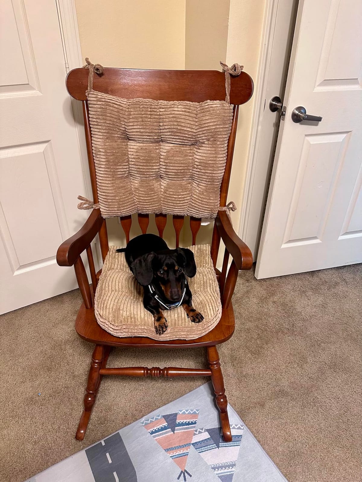 Gift Mark Rocking Chairs - Classic Wooden Rocker - Comfort Fitted Design Perfect for Living Rooms, Bedrooms, Nurserys, and More - Classic Vintage Style Chairs (White) customer photo 1