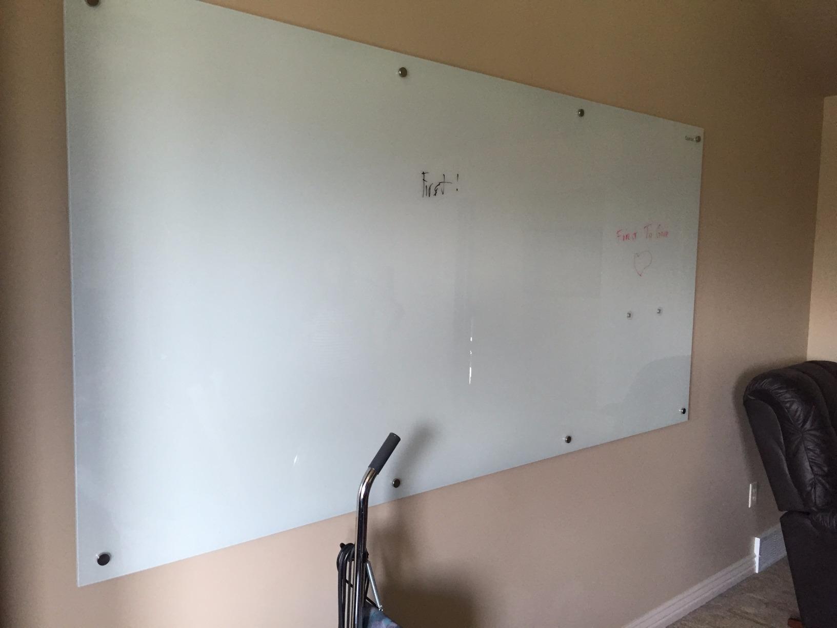 Quartet Magnetic Glass Dry Erase White Board, 24''W x 18''H Whiteboard, Infinity Frameless Mounting, White Surface (G2418W) customer photo 1