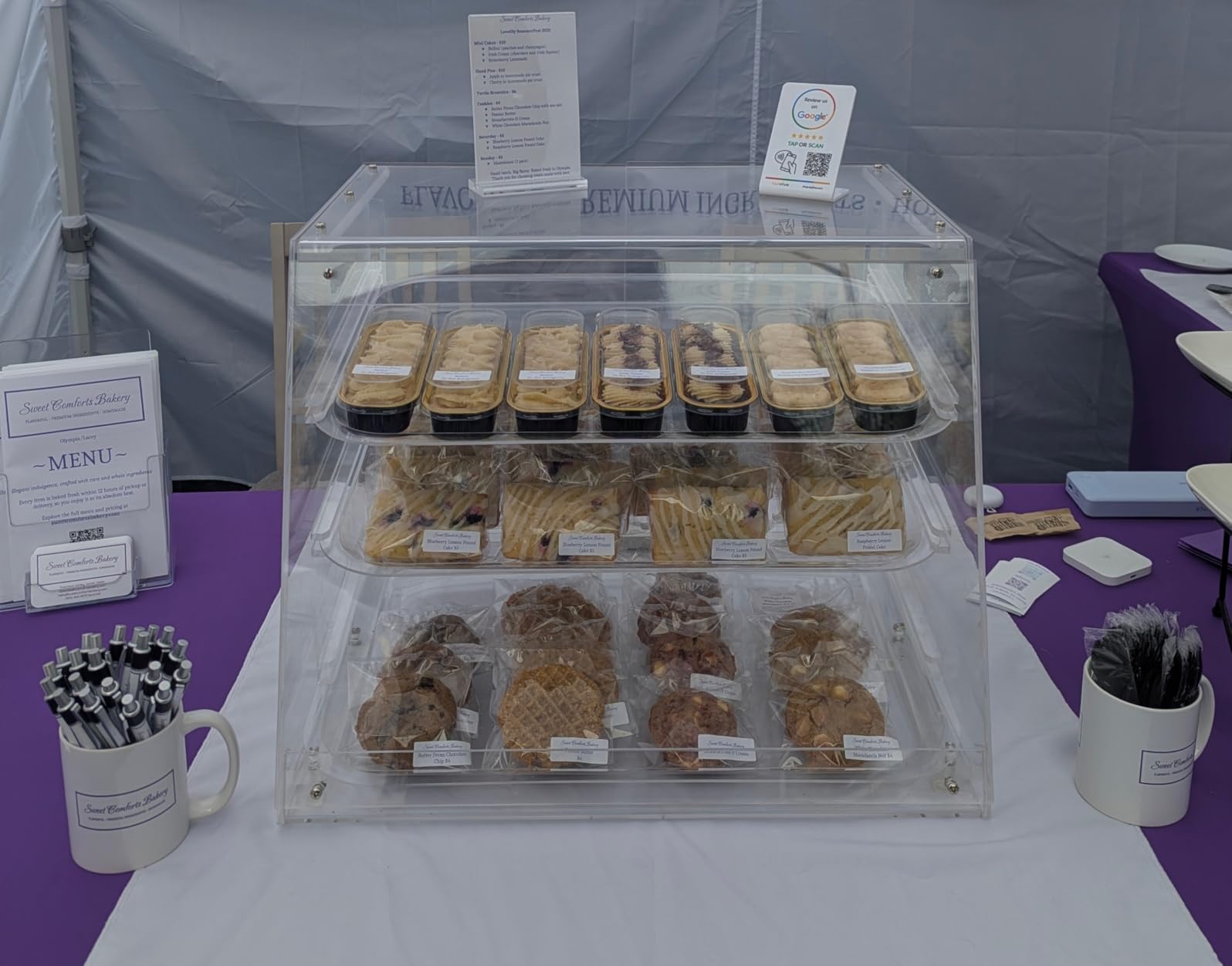 Winco 3-Tier Pastry Display Case, Acrylic Medium | Dishwasher safe, BPA-free, Rear door, Great for Appetizers, Desserts, Buffet Displays and Catering customer photo 1