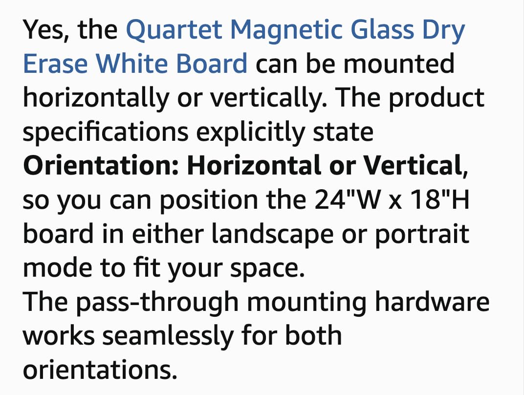 Quartet Whiteboard, Glass Dry Erase Board, Magnetic, 6' x 4', Infinity Frameless Mounting, White Surface, Accessory Tray, 1 Dry Erase Marker and 2 Glass Board Magnets (G7248W) customer photo 1