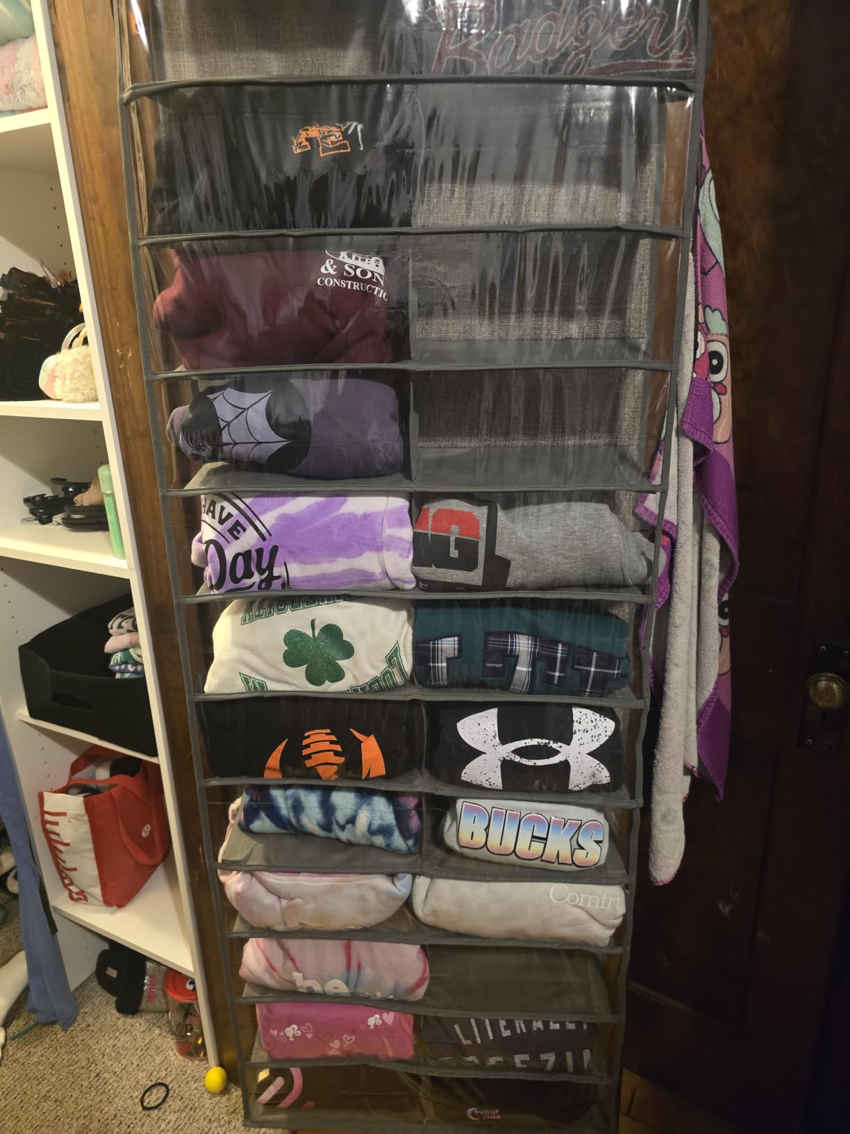 Whitmor Over The Door Shoe Shelves - 26 Sections - Crosshatch Gray customer photo 2