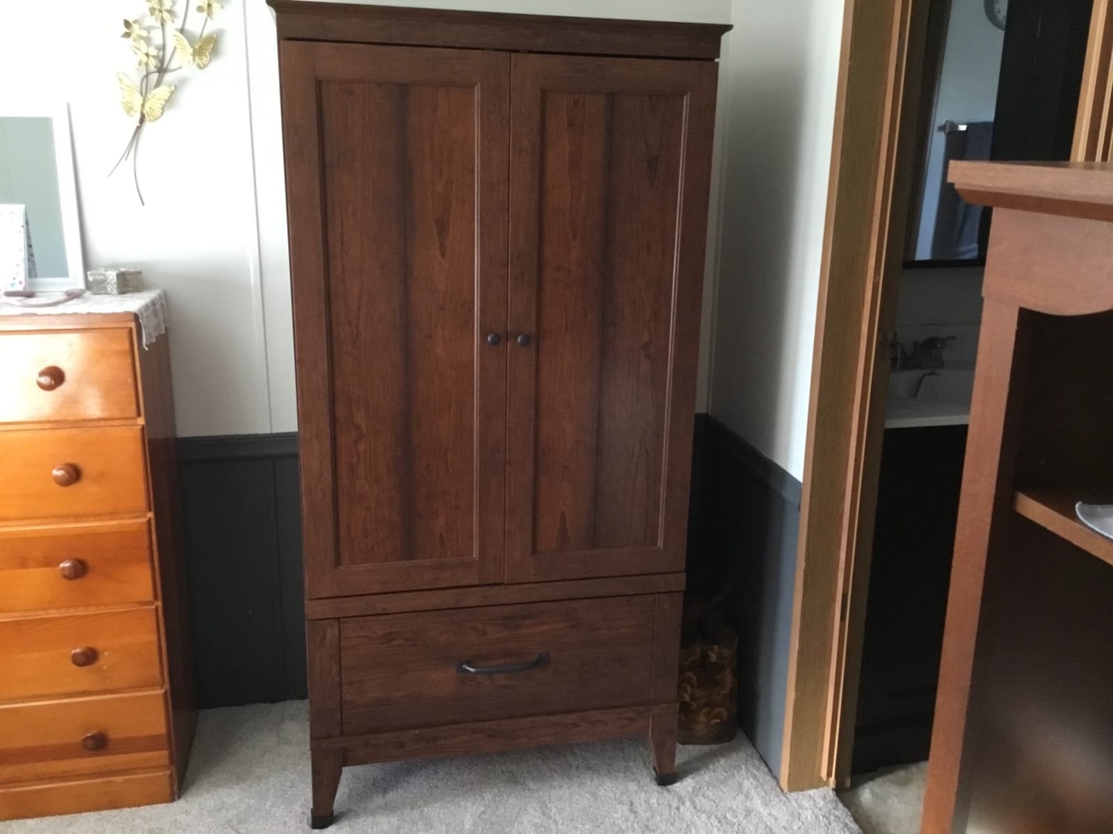 Sauder Carson Forge Armoire, Washington Cherry finish customer photo 1