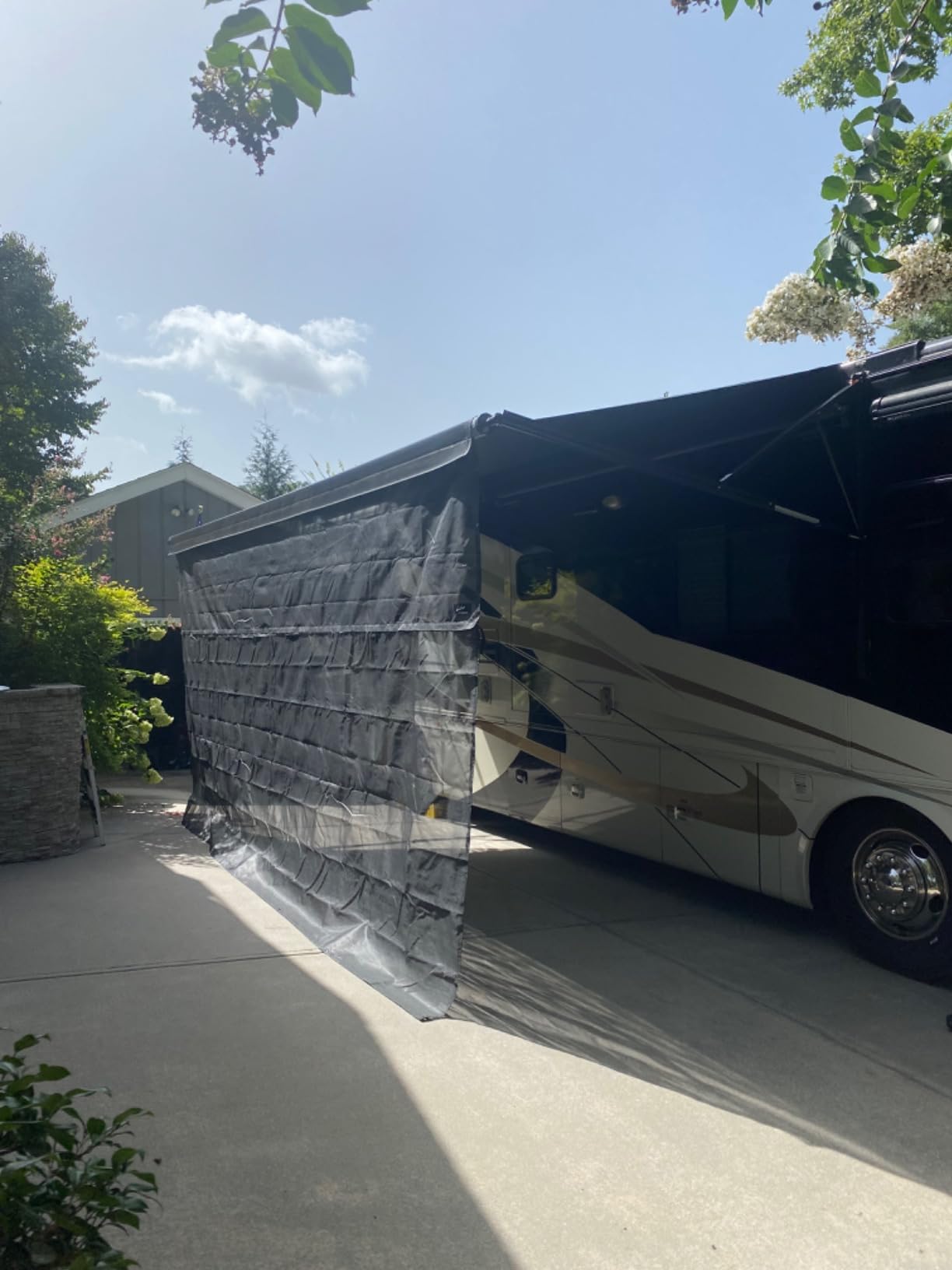 Carefree Of Colorado Drop RV Awning EZ ZipBlocker - Black Mesh RV Awning Shade Screen, Canopy Sun Blocker, Camper Accessory for Front Patio (15' x 9') customer photo 1