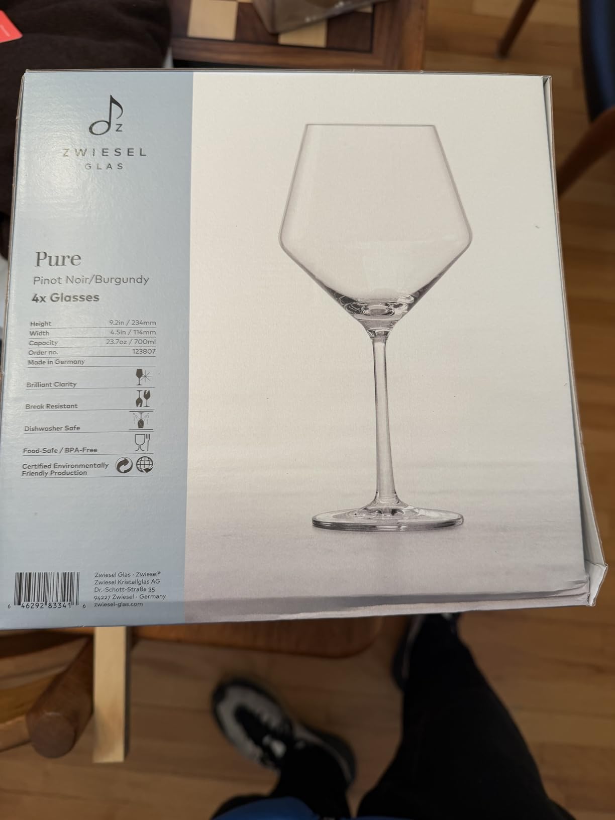 Zwiesel Glas Pure Burgundy Red Wine Glass (Set of 4), Graceful Burgundy Glasses for Red Wine, Dishwasher-Safe Tritan Crystal Glasses, Made in Germany (23 Ounce) customer photo 1