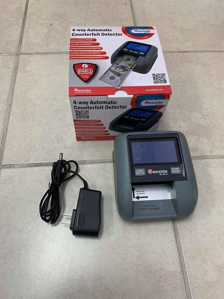 Cassida InstaCheck Small Footprint, Easy to Read Automatic Counterfeit Detector with Infrared, Magnetic and Ultraviolet Sensors, Compact and Lightweight Grey 11-3/4