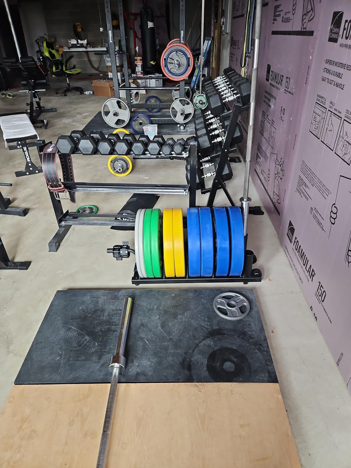 Steelbody Horizontal Plate and Olympic Bar Rack Organizer with Steel Frame and Transport Wheels STB-0130 customer photo 1