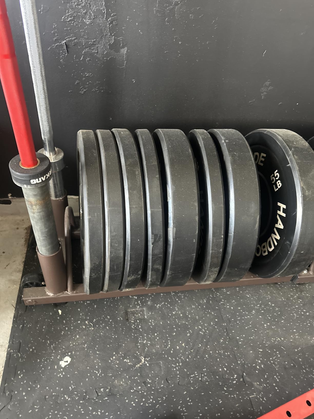 Steelbody Horizontal Plate and Olympic Bar Rack Organizer with Steel Frame and Transport Wheels STB-0130 customer photo 2