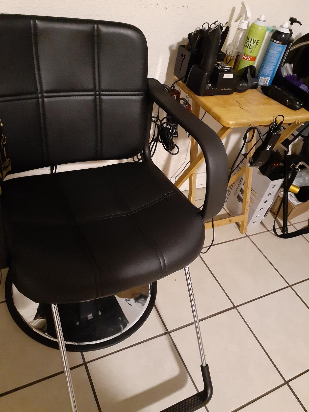Salon Chair Hair Styling Chair with Swivel Hydraulic Pump for Barber Salon Equipment (Black) customer photo 1