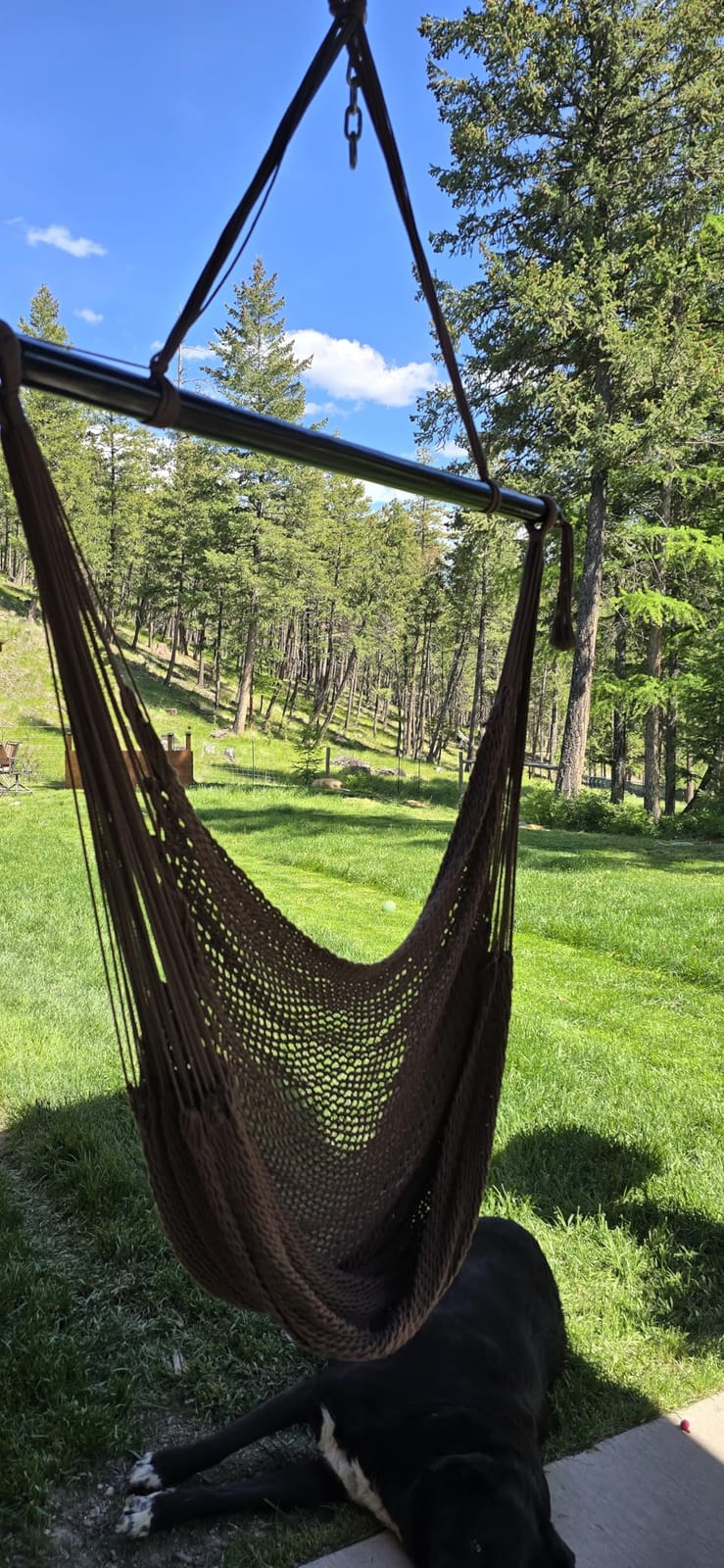 Sunnydaze Outdoor Hammock Chair Swing for Reading - Hanging Hammock Swing for Indoor or Patio - 300lb Capacity - Caribbean XL - Tan customer photo 2