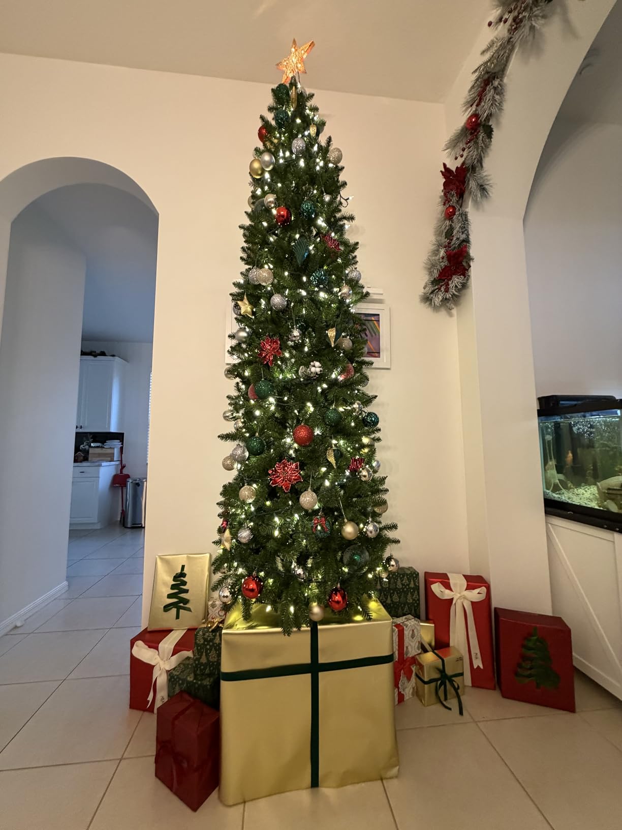 National Tree Company 9ft Unlit Kingswood Fir Slim Christmas Tree | 1,443 Tips, Includes Stand Artificial, Green customer photo 1