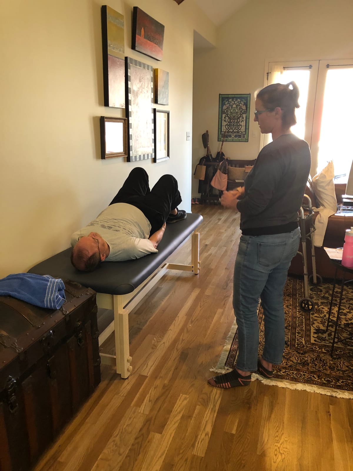 MT Harvey Treatment Stationary Massage Table for Clinic, Massage and Acupuncture Royal Blue customer photo 2