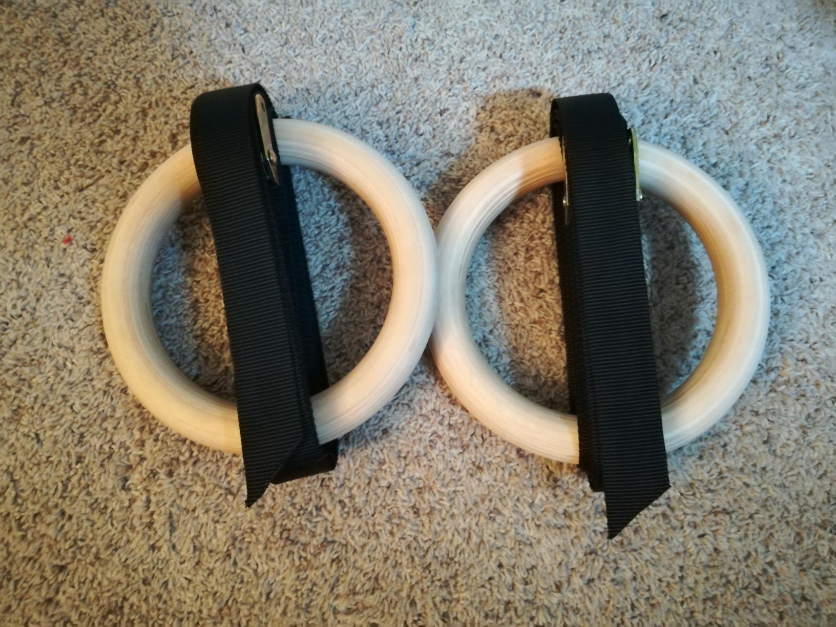 Titan Fitness 31.75mm Gymnastics Rings, Non-Slip Wooden Rings, Extra Long 16 FT Nylon Straps, FIG Gymnastic Rings with Cam Buckle System, Olympic Pull Up Fitness Rings, Rated 600 LB customer photo 2