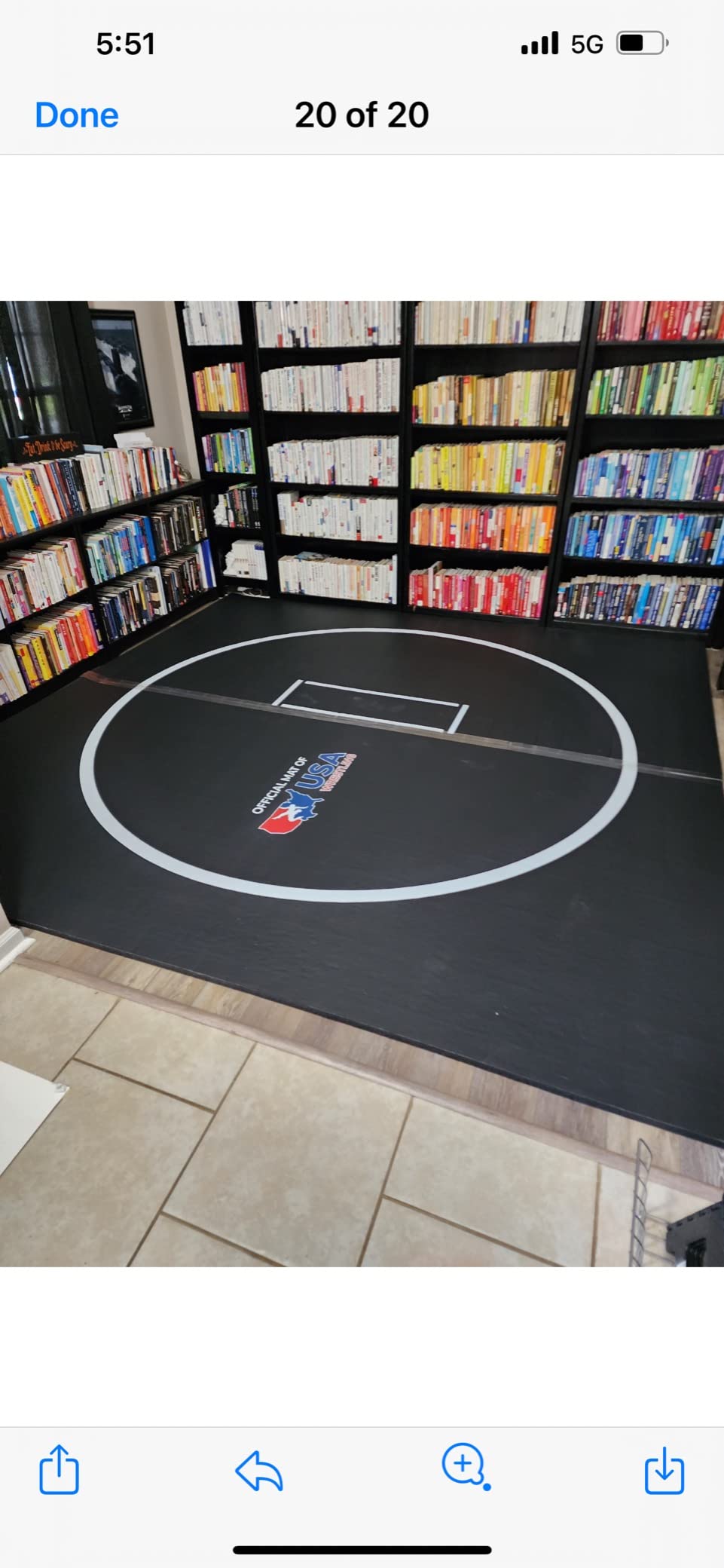 Dollamur Wrestling Mat for Home, 10'x10', Circle, Start Marks-Made in USA | Premium Home Wrestling Mats. Portable, Non-Slip Surface, Shock Absorbing Foam, Pro-Grade Performance. customer photo 1