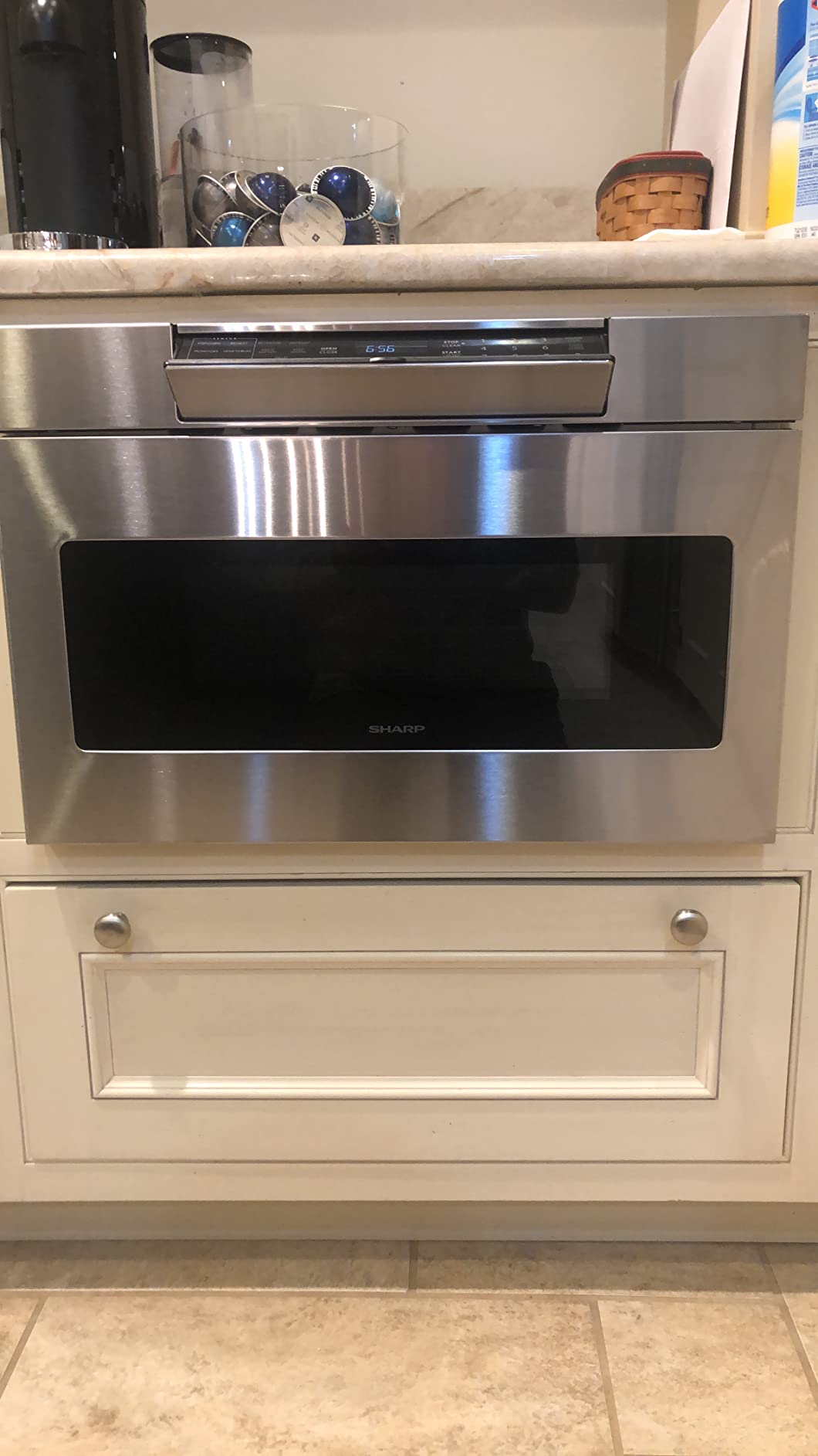 Sharp SMD2470ASY 24 in. 1.2 cu. ft. Built-In Microwave Drawer Oven | 1.2 Cubic Feet, 950 Watt, Concealed Control Panel, Digital LCD Display customer photo 2