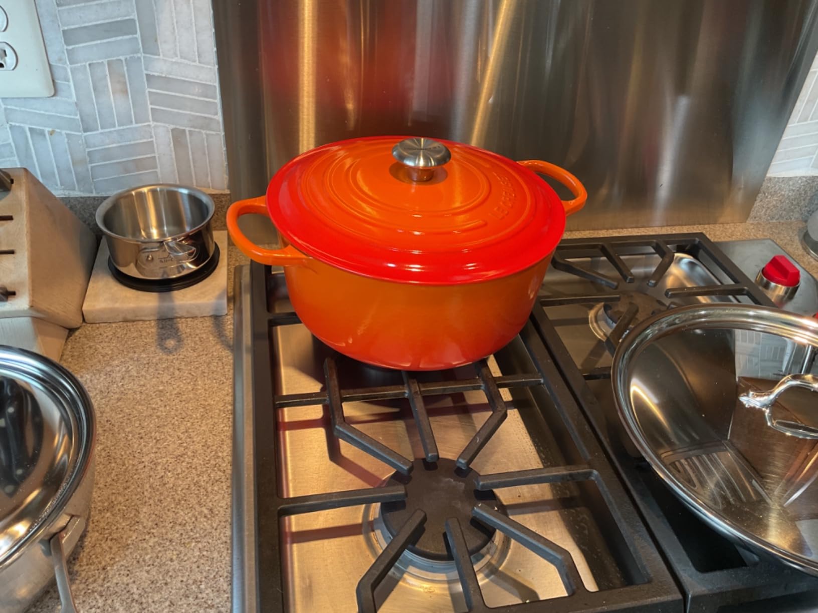 Le Creuset Enameled Cast Iron Round Dutch Oven, 4.5 qt., Cerise customer photo 1
