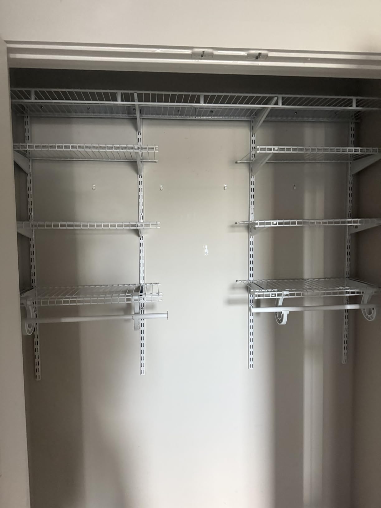 ClosetMaid ShelfTrack Wire Closet Organizer System, Adjustable from 5 to 8 Ft., With Shelves, Clothes Rods, Hardware, Durable Steel, Satin Chrome customer photo 1