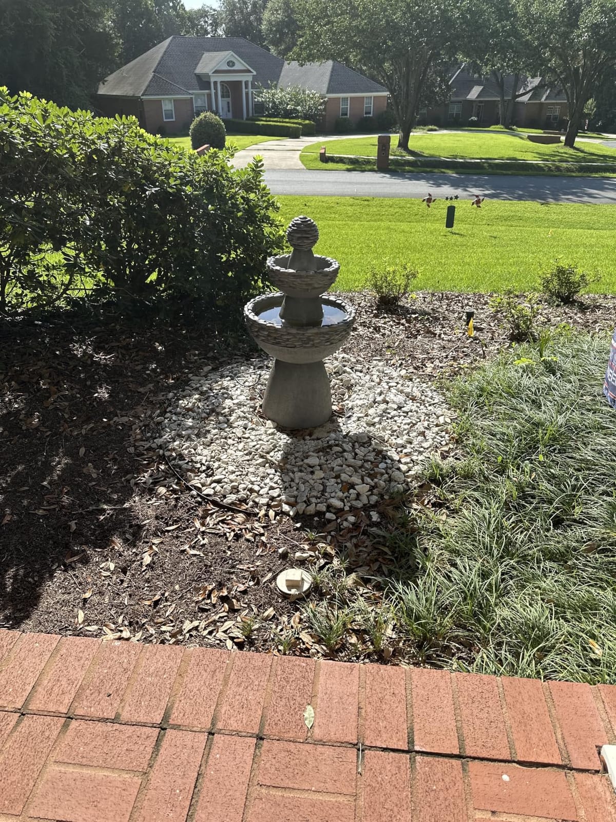 Teamson Home 36.5 in. Outdoor 3-Tier Zen-Style Pedestal Water Fountain with Stone Trim, Pump and 2.64 Gallon Capacity, Stone Gray customer photo 1