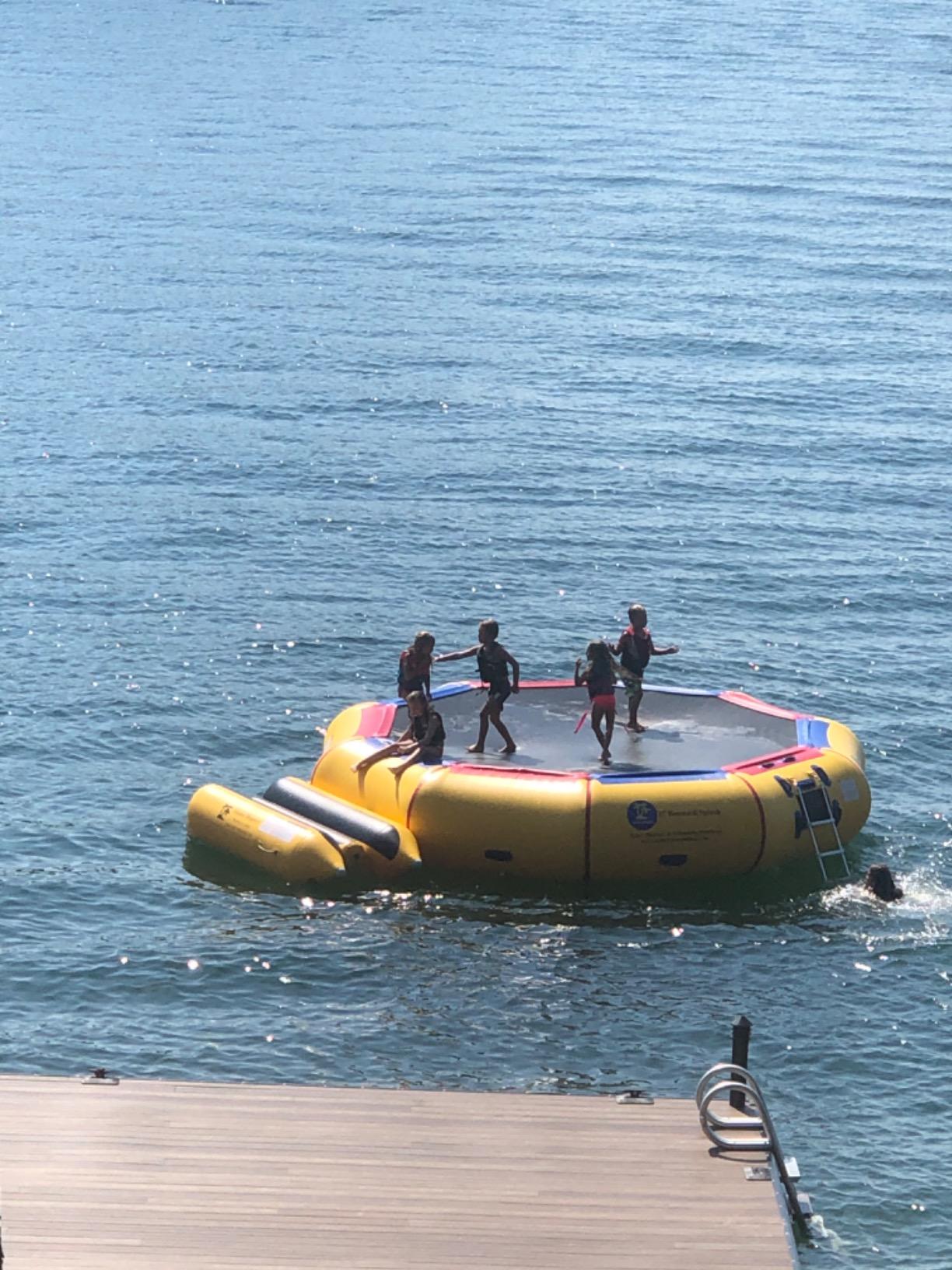 Island Hopper 17' Bounce N Splash Padded Water Bouncer - Durable Inflatable Trampoline - Spring-Less Design with Foam Padding - Water Trampoline for Lake Supports 1000 lbs for Family Fun customer photo 2