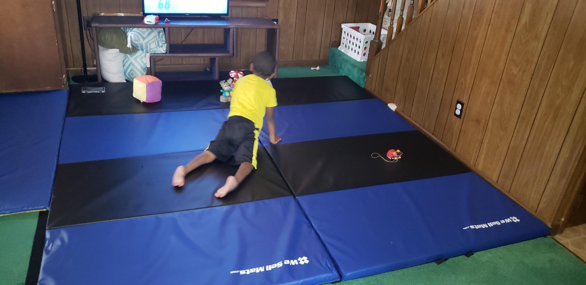 We Sell Mats - 4 ft x 8 ft x 2 in Premium Personal Fitness & Exercise Mat for Home Workout - Lightweight and Folds for Carrying - All Purpose Home Gym Mat - Thick Mat for Yoga, Pilates, Stretches customer photo 2