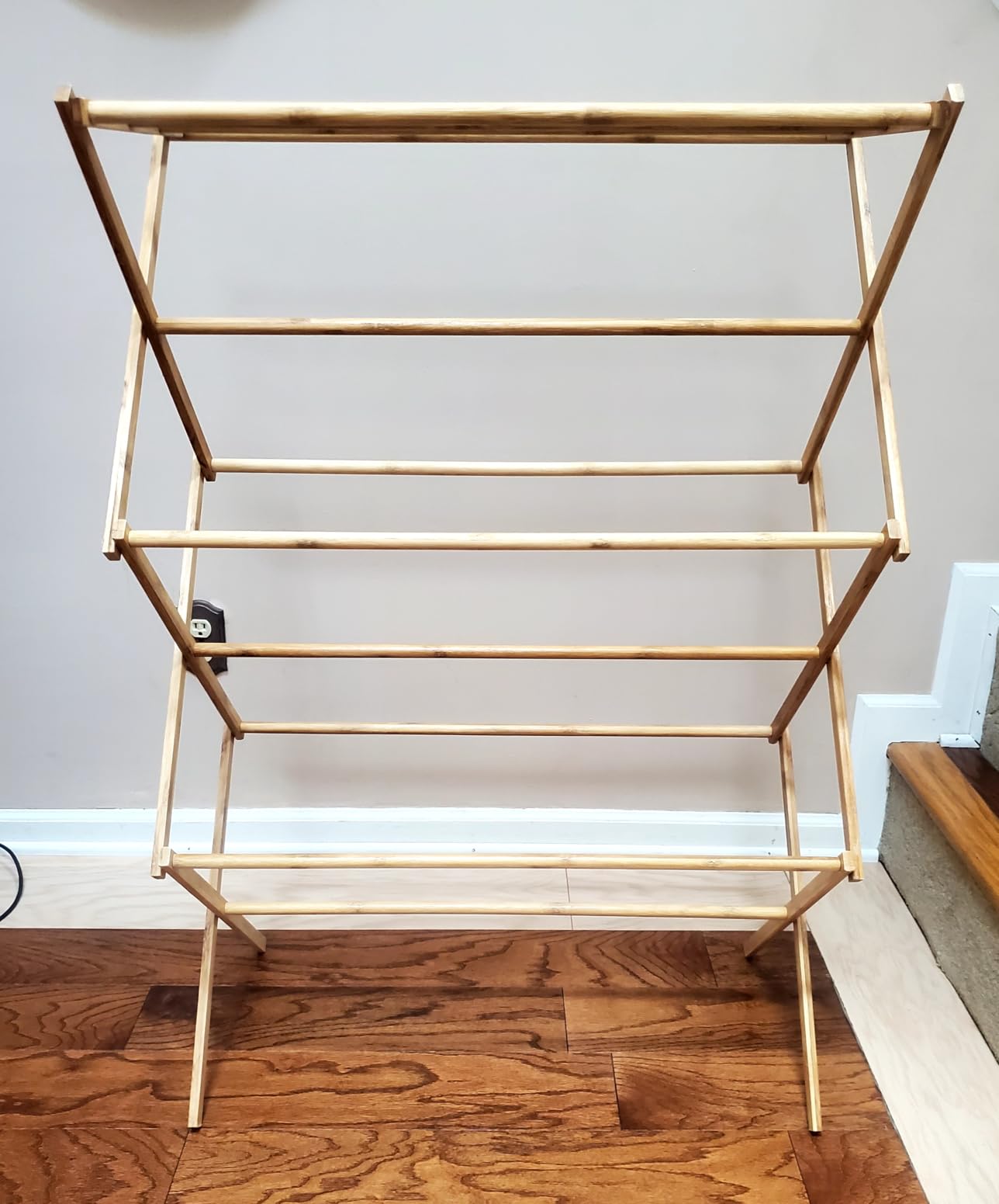 HOME IT Wooden Clothes Drying Rack for Laundry - Collapsible Folding Bamboo Laundry Drying Rack for Drying Clothes - Heavy Duty Pre Assembled customer photo 2