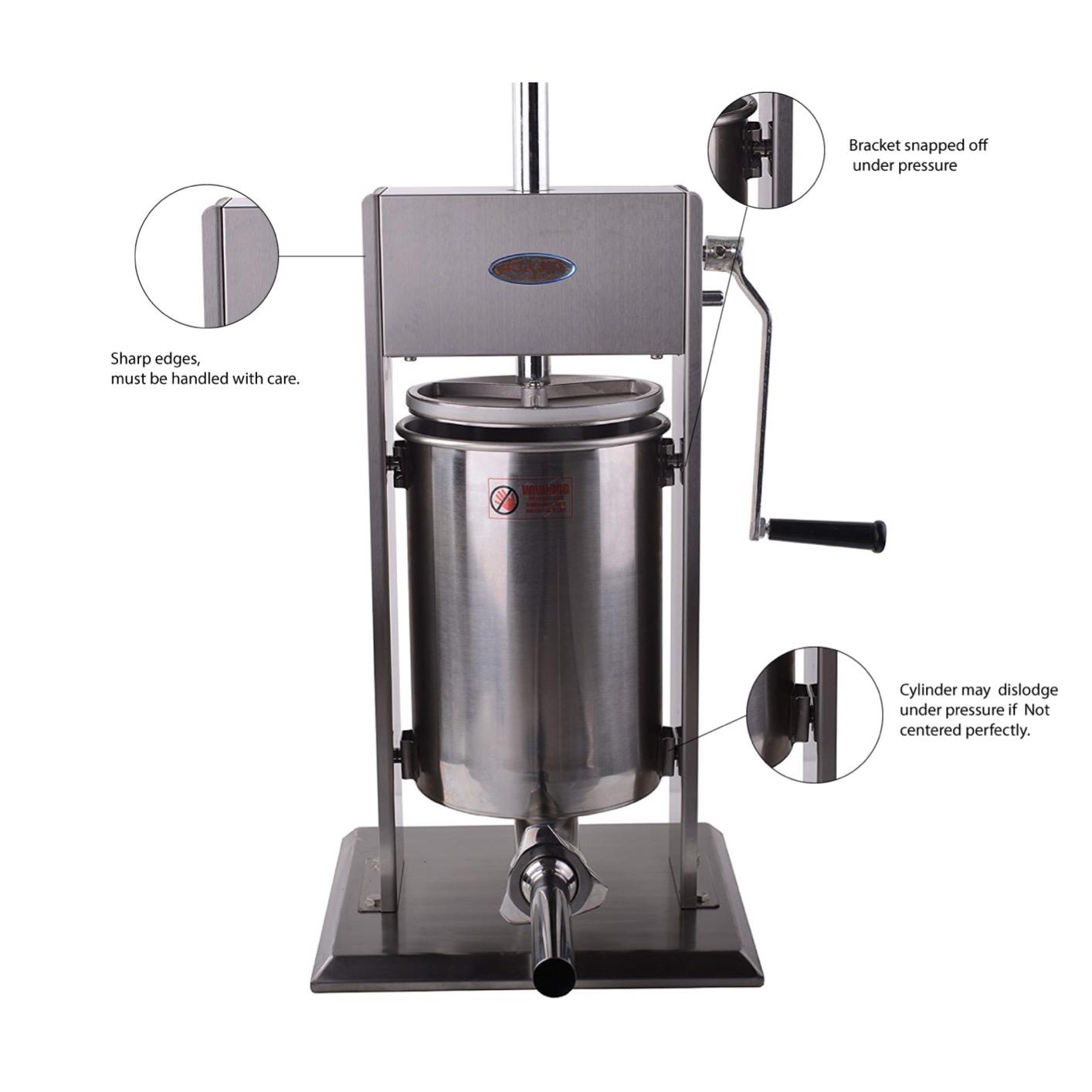 Hakka 25 Lb/12 L Sausage Stuffer 2 Speed Stainless Steel Vertical Sausage Maker customer photo 2