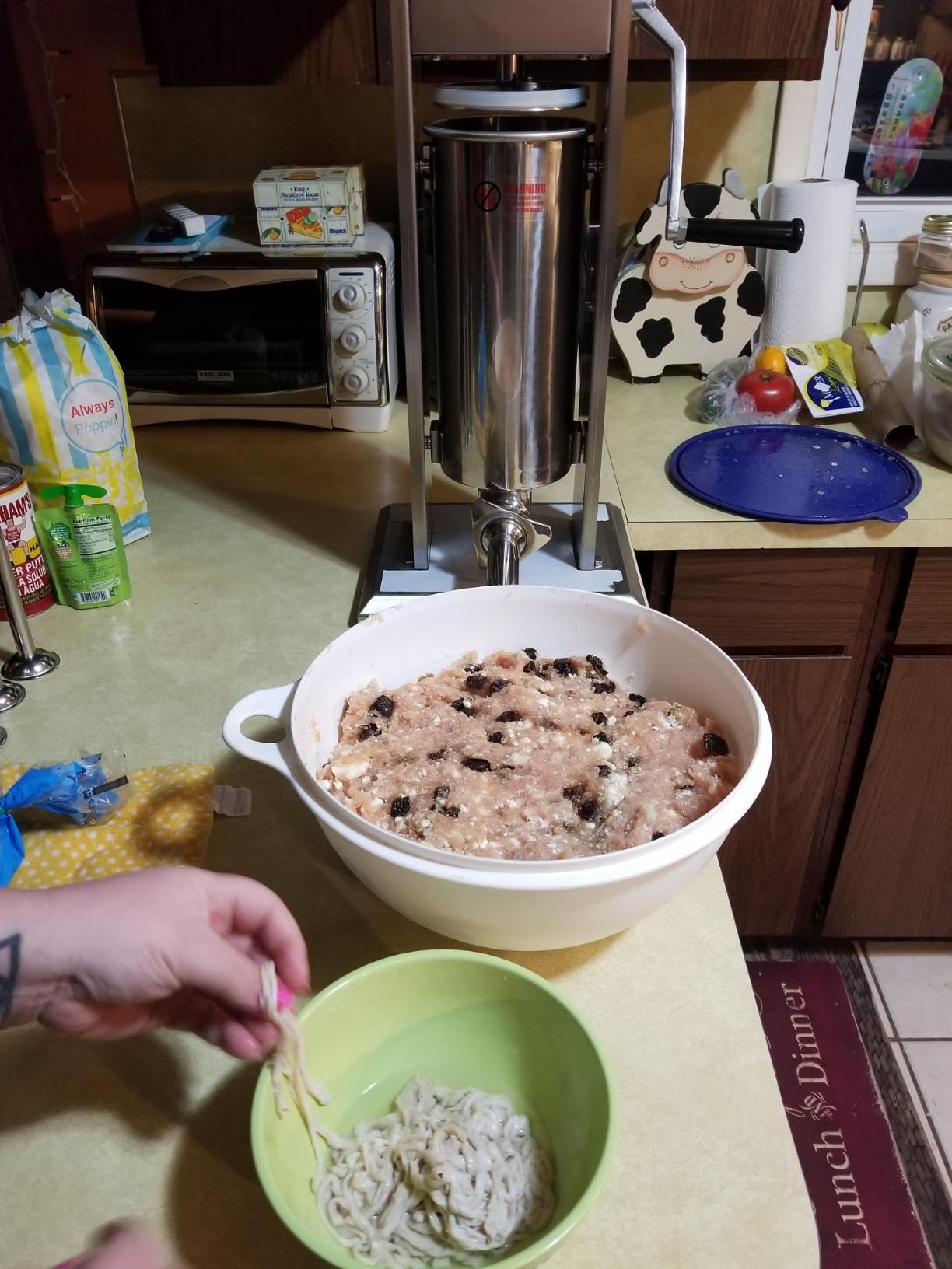Hakka 15 Lb/7 L Sausage Stuffer 2 Speed Stainless Steel Vertical Sausage Maker customer photo 2