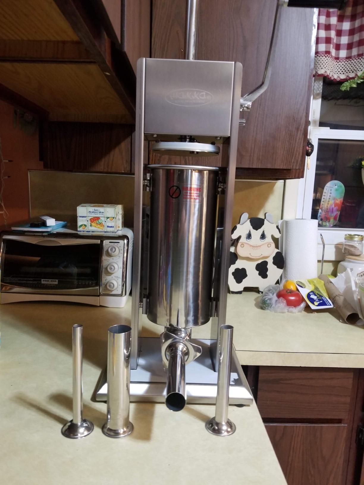 Hakka 11 Lb/5 L Sausage Stuffer 2 Speed Stainless Steel Vertical Sausage Maker customer photo 1