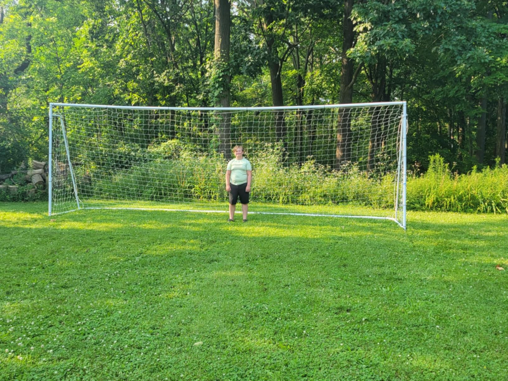 Official Size 24 X 8 X 5 Ft. Steel Soccer Goal - Heavy Duty Frame w/Net, Tournament, Regulation Size, Professional Portable Practice Training Aid customer photo 1