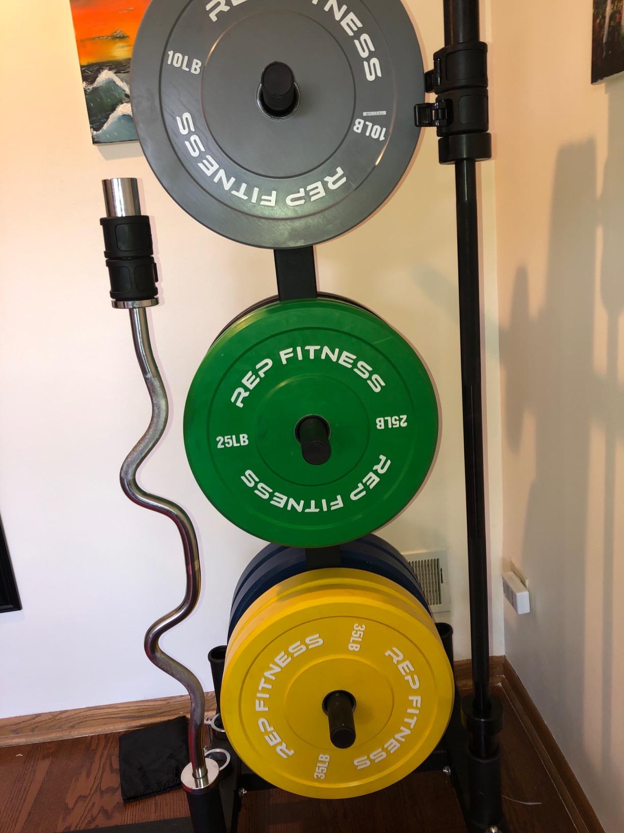 REP Color Bumper Plates LB Olympic Barbell Weights - Rubber Training Discs for Home Gym Strength Lifting, Low Bounce Durable, Weight Pairs & Sets 10 15 25 35 45 Pound Options customer photo 1