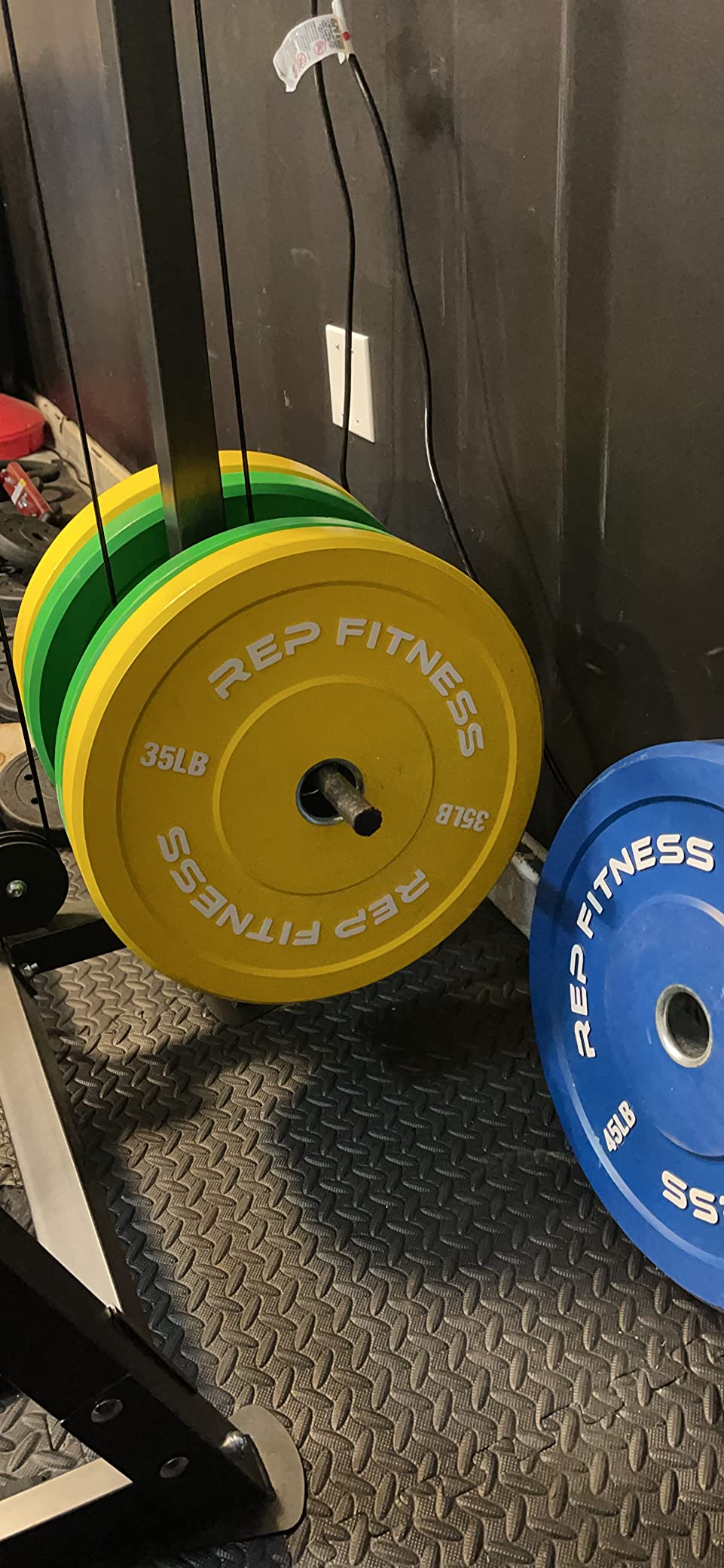 REP Color Bumper Plates LB Olympic Barbell Weights - Rubber Training Discs for Home Gym Strength Lifting, Low Bounce Durable, Weight Pairs & Sets 10 15 25 35 45 Pound Options customer photo 2