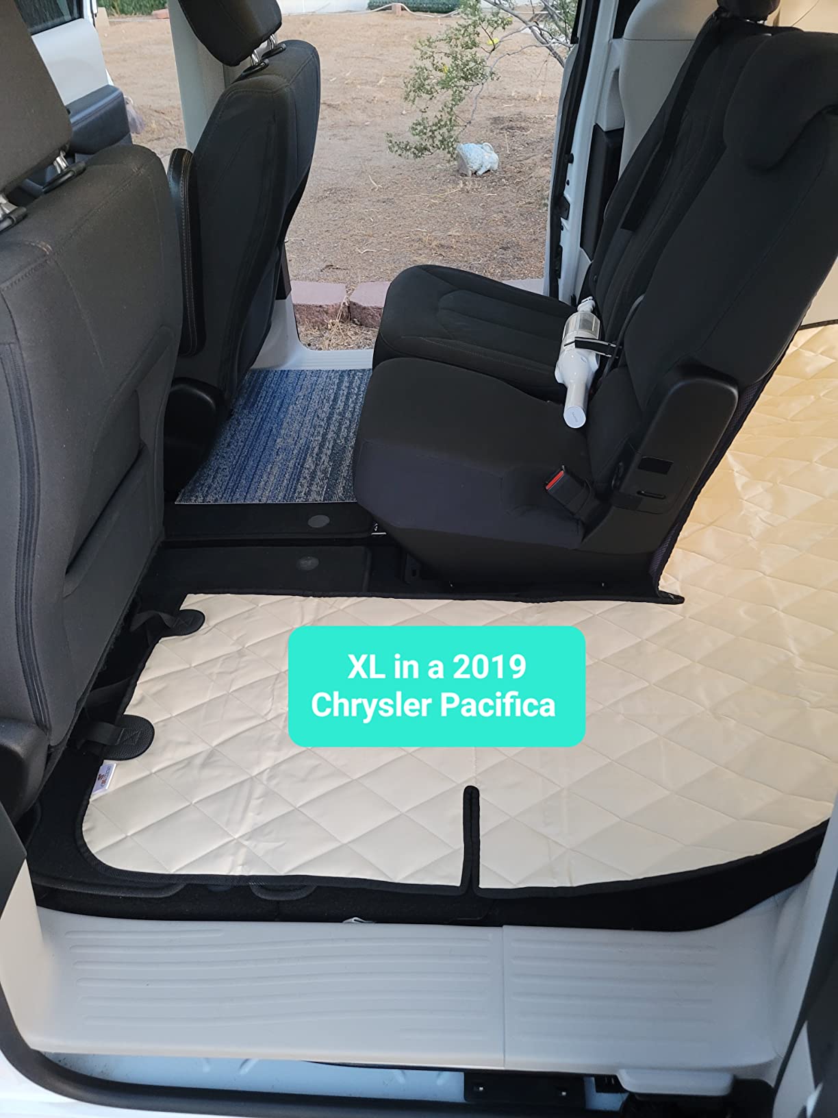4Knines Split Cargo Liner for SUV - For Dogs & Pets, Heavy-Duty, Waterproof Trunk Mat & Cargo Cover - Fits 60/40 Split Bench & Armrest Pass-Through - Machine Washable, Non-Slip, Durable (Large, Black) customer photo 1