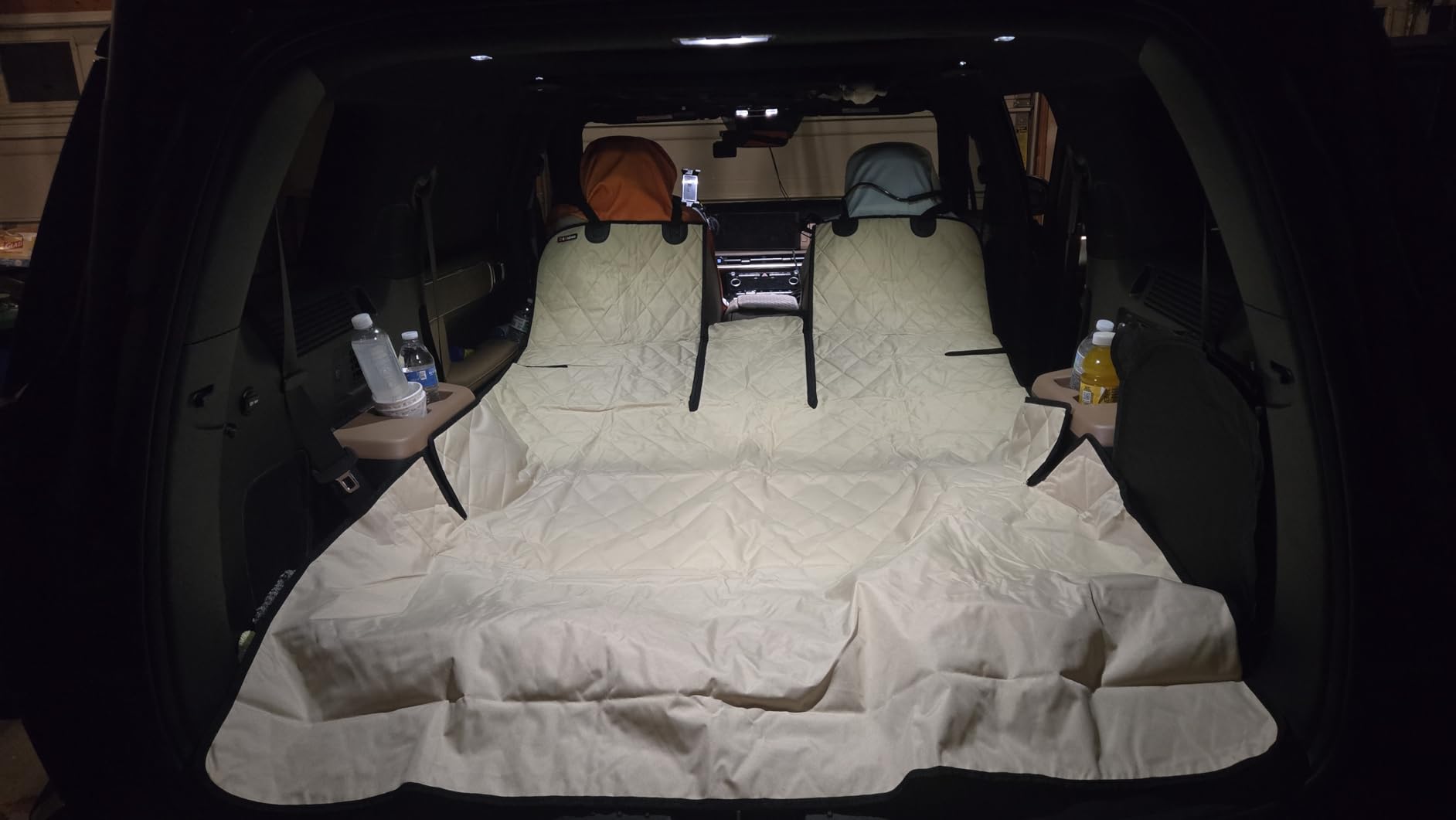 4Knines Split Cargo Liner for SUV - For Dogs & Pets, Heavy-Duty, Waterproof Trunk Mat & Cargo Cover - Fits 60/40 Split Bench & Armrest Pass-Through - Machine Washable, Non-Slip, Durable (Large, Black) customer photo 2