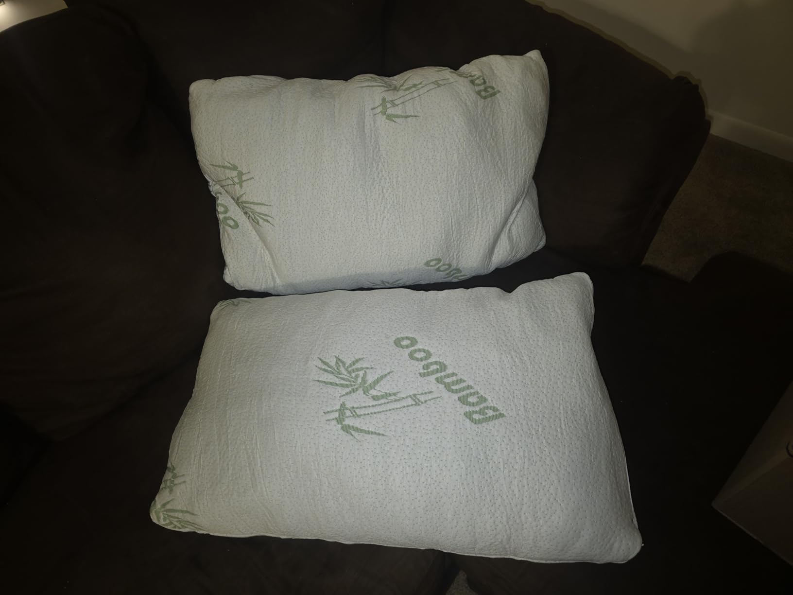 Memory Foam Pillows Queen Size Set of 2 - Cooling Bed Pillows for Sleeping - Back, Stomach, Side Sleeper Firm, Comfy Cool Shredded - 2 Pack, Rayon Derived from Bamboo customer photo 1