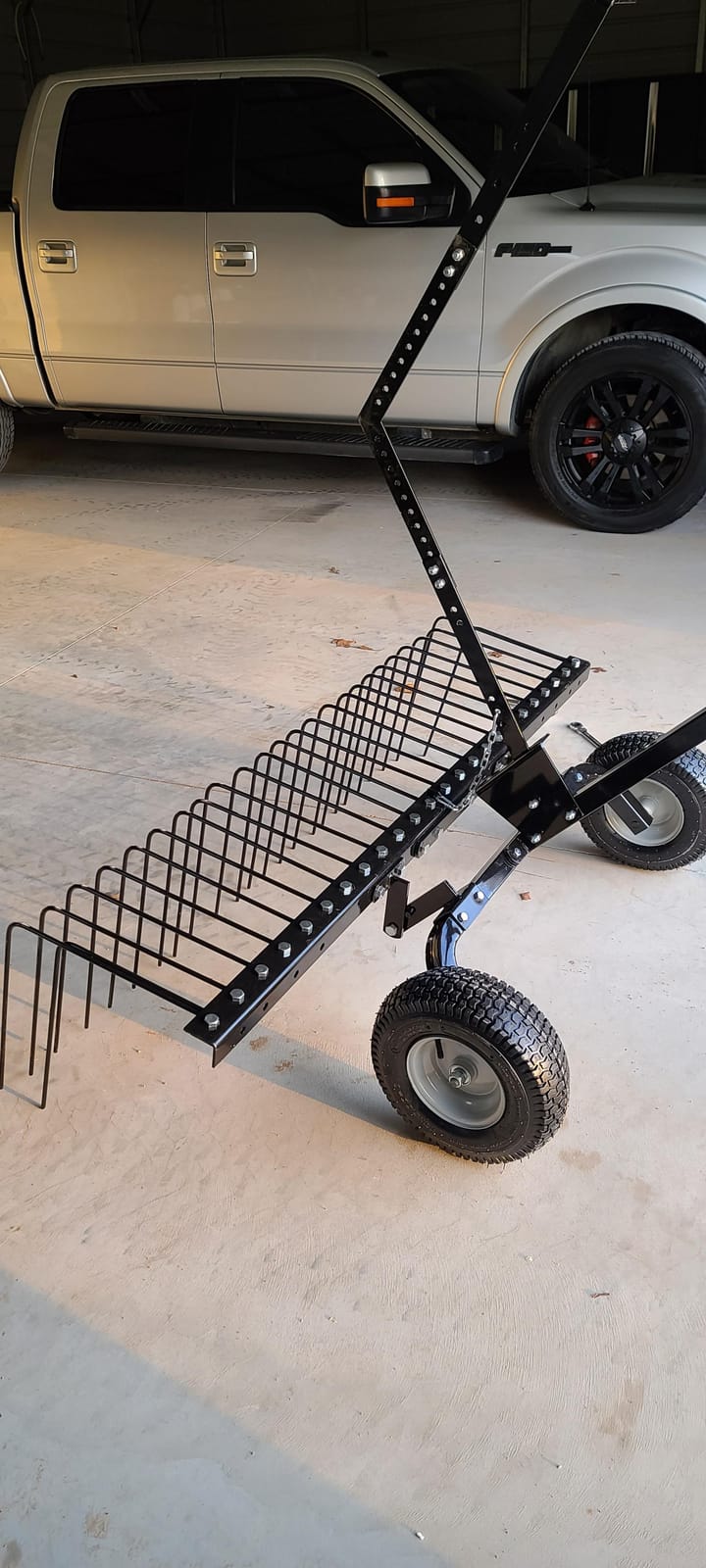 Yard Tuff Pine Straw Rake, Steel Lawn Sweeper with 24 Spring Tines, 60-Inch - Leaf Collector Attachment with Pin Hitch for ATV, UTV or Utility Tractor customer photo 2