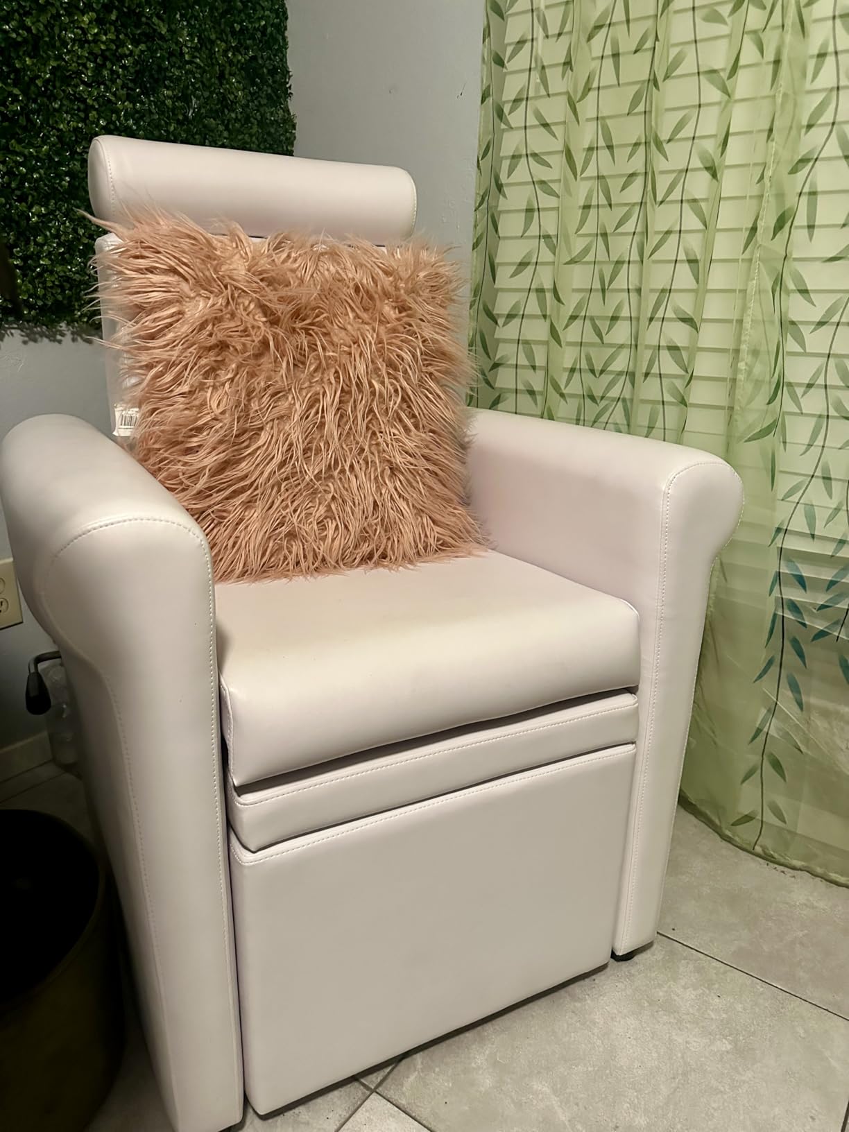 Buy-Rite Mona Lisa Plumb-Free Pedicure Chair with Retractable Base White | Easy-Clean Vinyl, Reinforced Frame, Fits All Portable Footbaths, Reclining Back, Removable Headrest, Locking Leg Rest customer photo 1