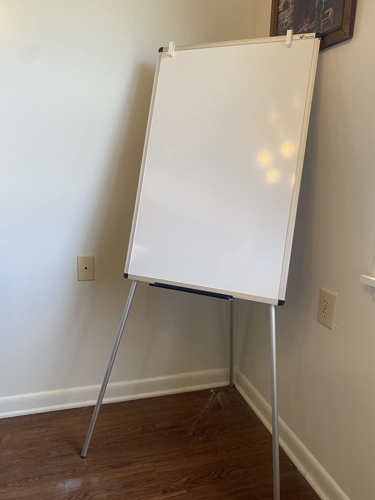 VIZ-PRO Whiteboard Easel, 36 x 24 Inches, Portable Tripod Dry Erase Board, 3' x 2', Height Adjustable, Aluminum Frame, for Teaching Office Classroom and Home customer photo 1