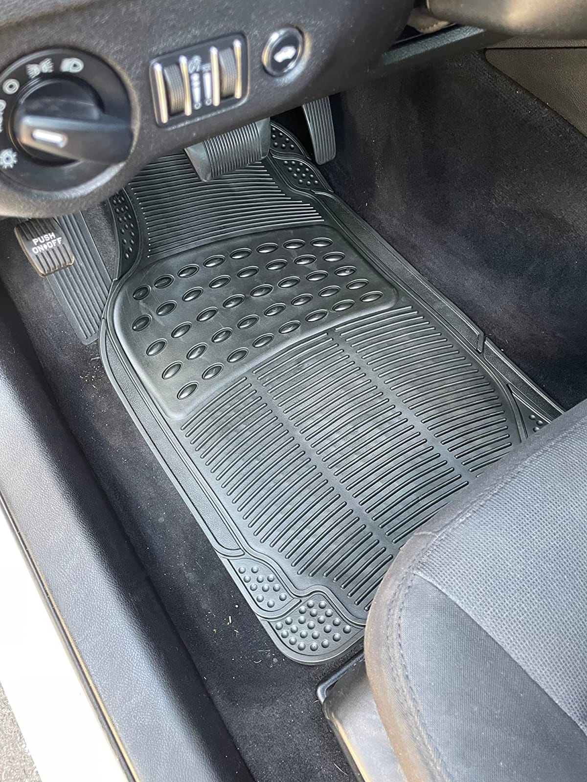 FH Group Automotive Floor Mats - Heavy-Duty Rubber, Universal Fit Full Set, ClimaProof, Trimmable For Most Cars, Sedan, SUV, Truck, Black customer photo 1